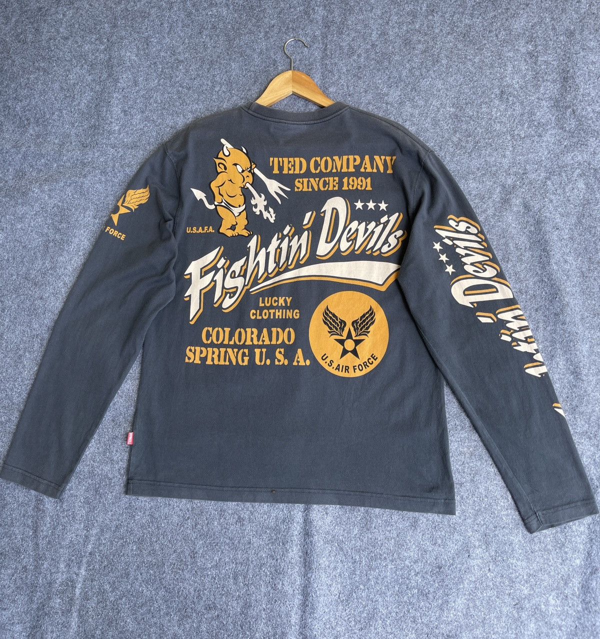 Japanese Brand Rare🔥Tedman Air Force Long Sleve T Shirt Size US L / EU 52-54 / 3 - 14 Thumbnail