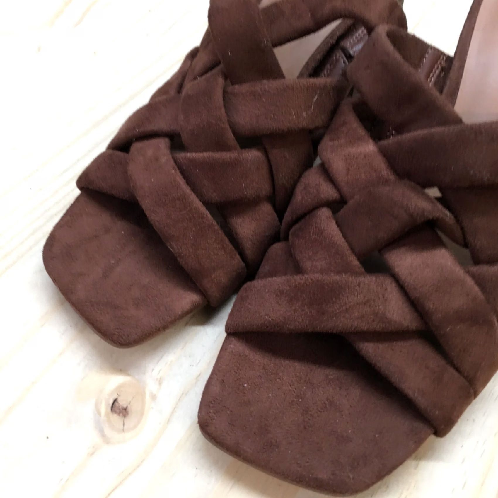 Vintage Universal Thread Sandals Womens 9.5 Slides Brown Block Heels Open Toe Casual Shoes Size US 10 / IT 40 - 4 Thumbnail