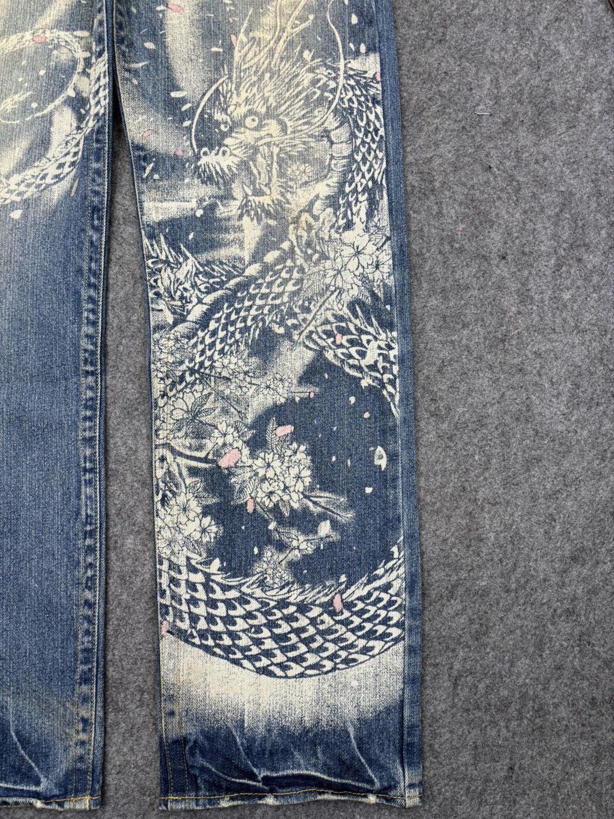 Japanese Brand 💥Art💥BUDEN Japan Dragon Print Stylish Design Denim F874 Size US 30 / EU 46 - 4 Thumbnail