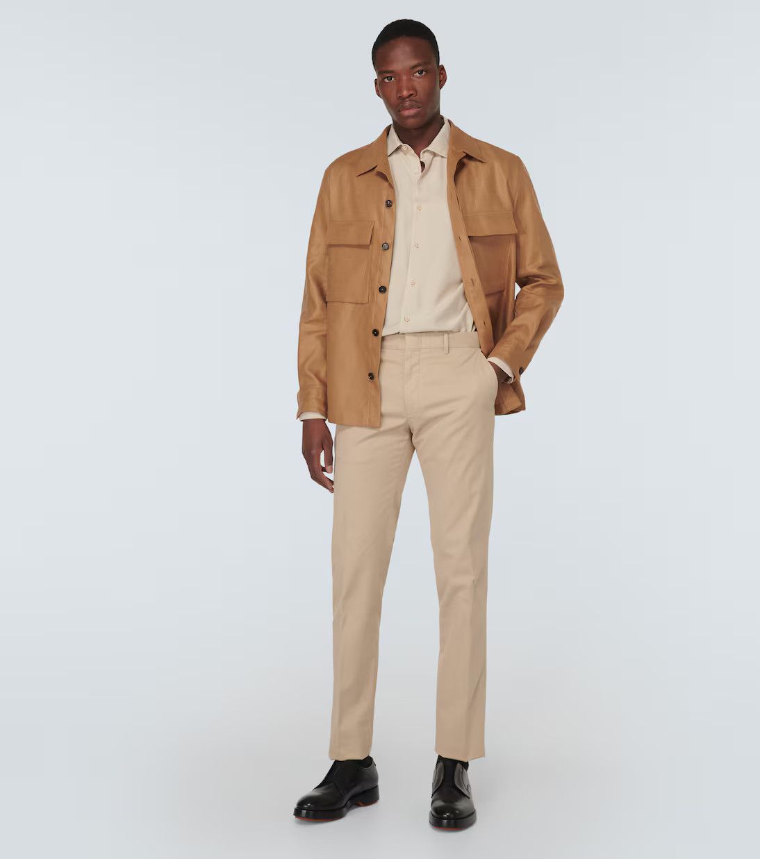 Ermenegildo Zegna o1s1rm0325 RUDX42A7 Shirt in Beige Size US L / EU 52-54 / 3 - 2 Thumbnail