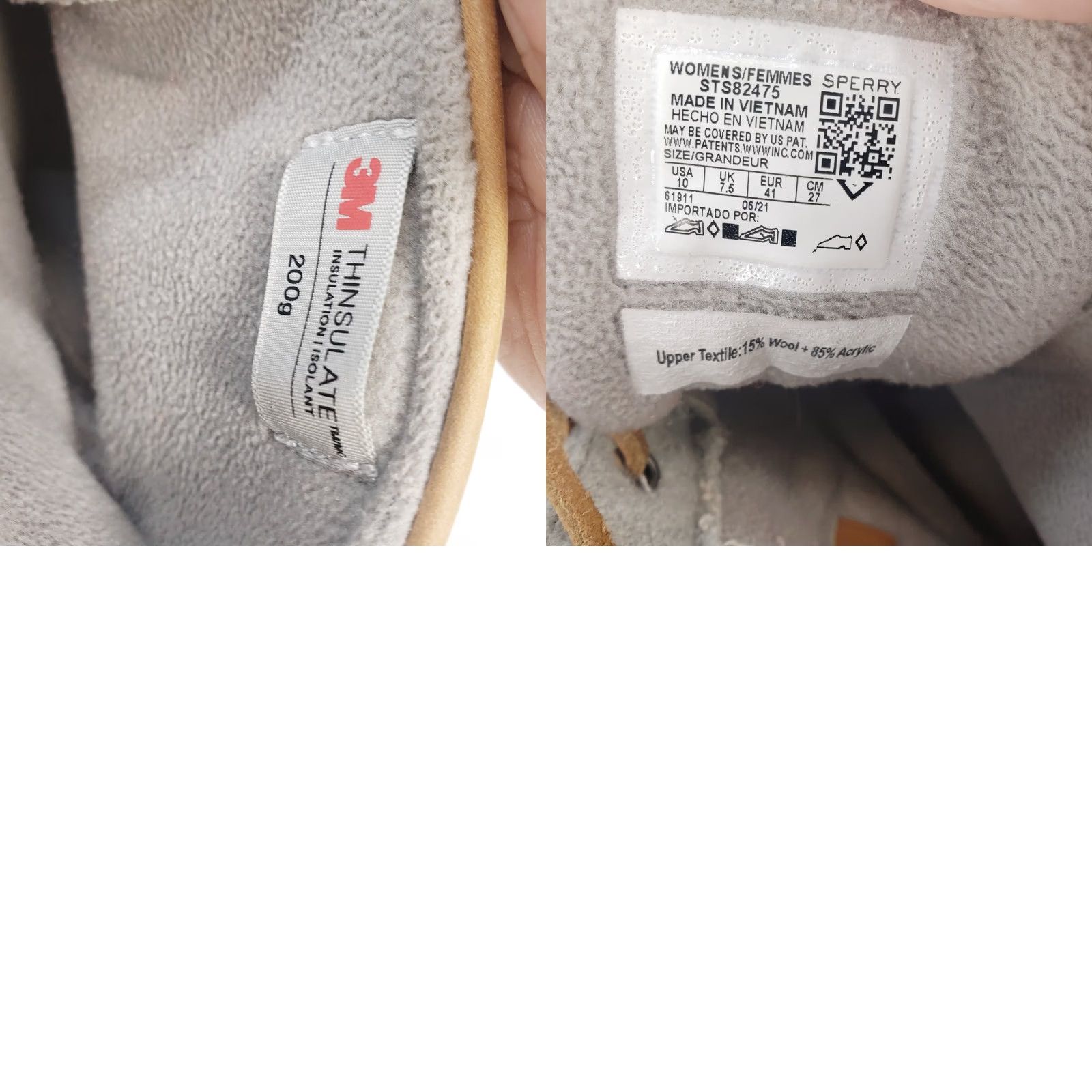 Sperry Sperry Saltwater Emboss Wool Duck Boots Dark Grey Women's Size 10M Boots Rain Duck Wool Embossed Gray SPERRY Saltwater Shoes Womens 10M Size US 10 / IT 40 - 10 Thumbnail