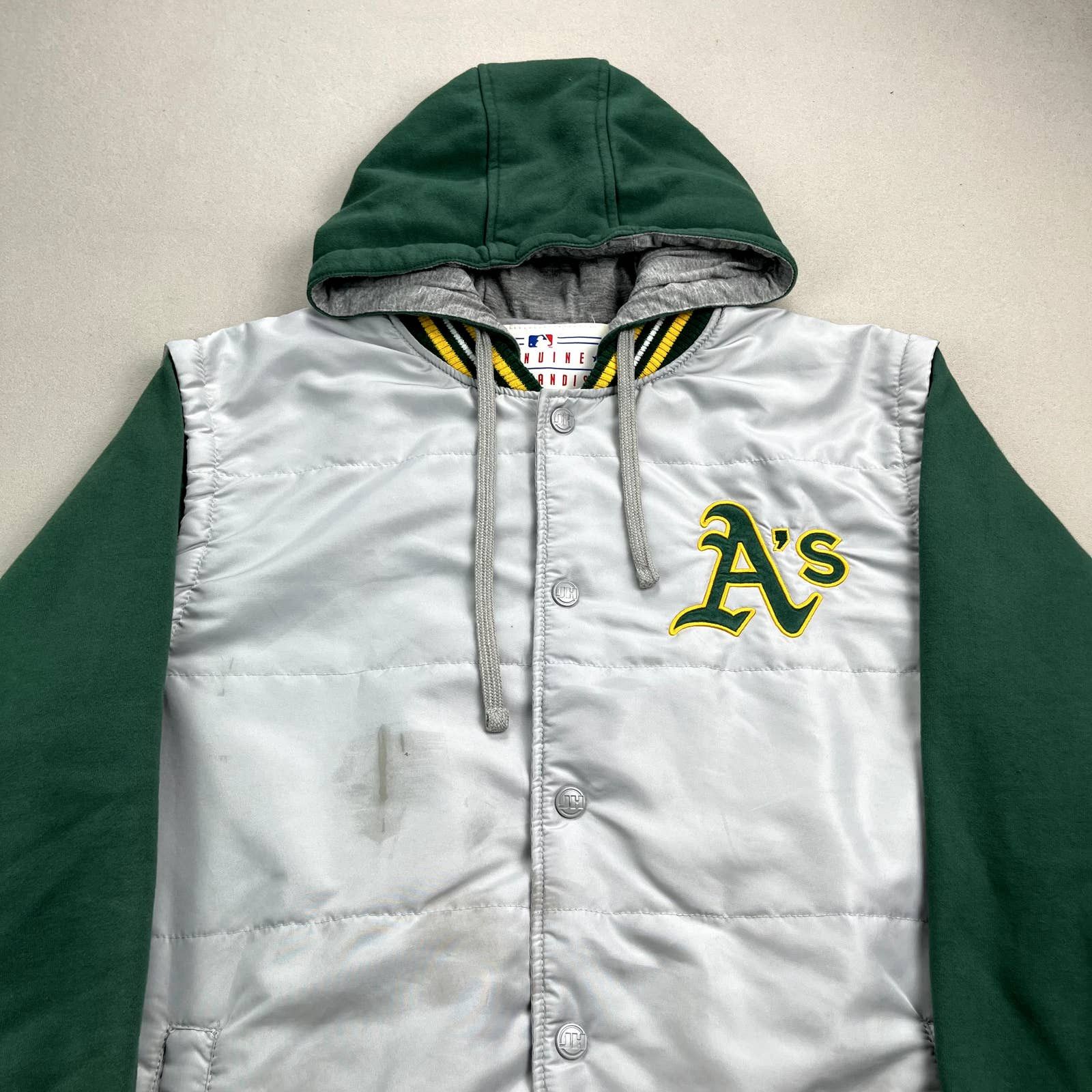 Oakland Athletics Hoodie Bomber Jacket XXL Gray Baseball MLB