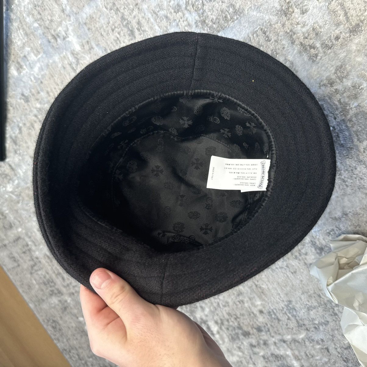 Chrome Hearts Cashemere CH bucket hat ‘navy’ Size 34 - 8 Thumbnail