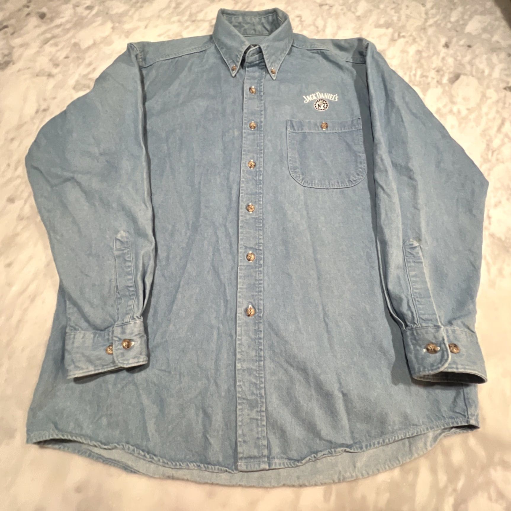 Denime VINTAGE Jack Daniel’s Denim Button Down Shirt Men Large Long Sleeve Embroidery Fade USA Shirt Mens L Blue Embroidery USA 90s Size US L / EU 52-54 / 3 - 3 Thumbnail