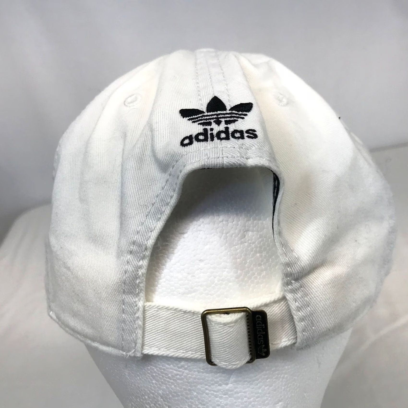 Adidas Adidas Originals Baseball Cap White Adjustable Cotton Trefoil Logo Unisex Adults Hat Size ONE SIZE - 4 Thumbnail