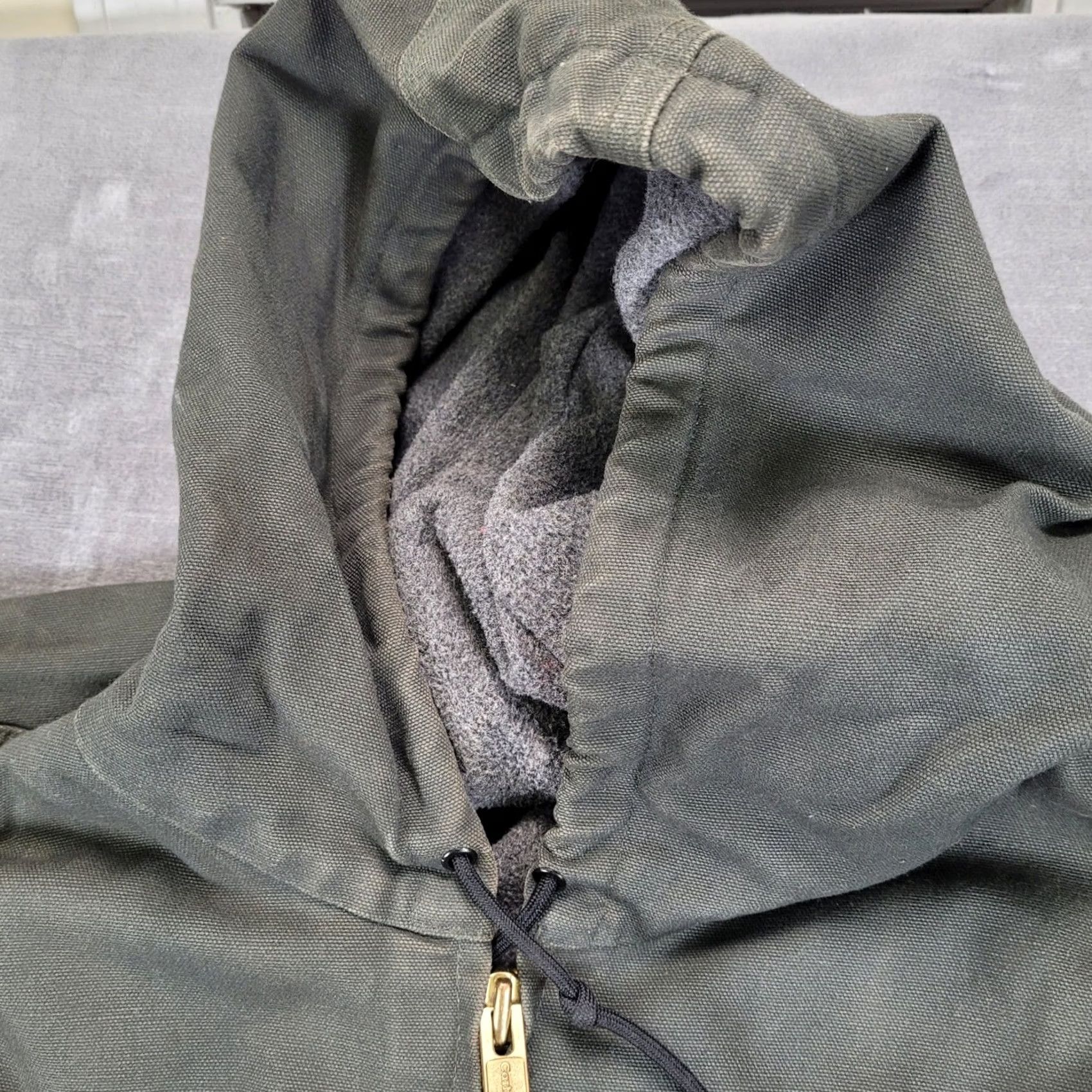 Carhartt Carhartt Jacket Moss Green Duck Canvas J130 Fleece Lined Bomber Zip Pocket Workwear Mens XL Size US XL / EU 56 / 4 - 6 Thumbnail