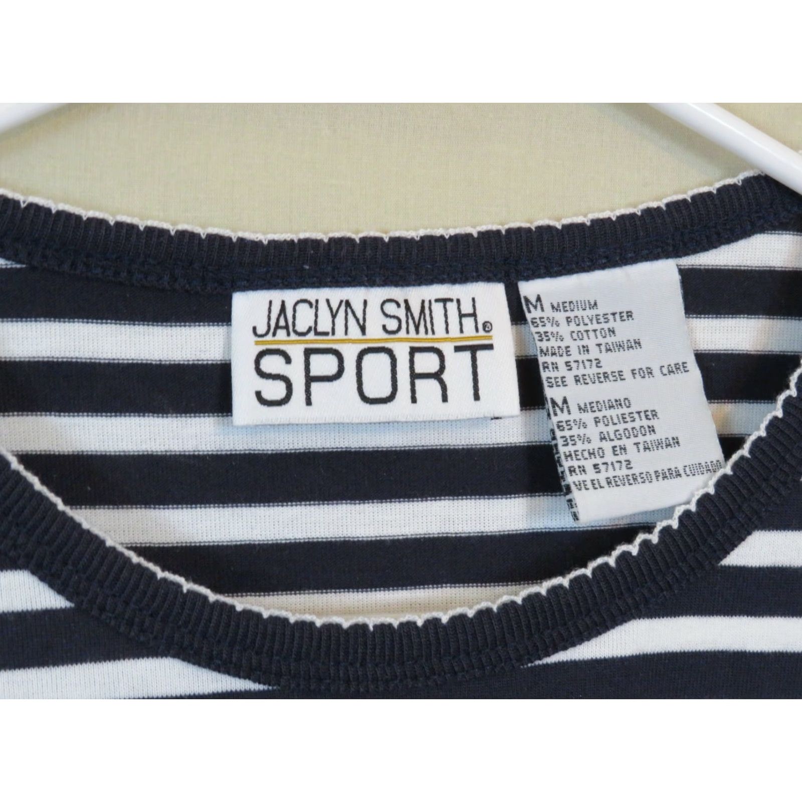 Vintage VINTAGE Jaclyn Smith Shirt Sports size M white Striped sailing 1990s Casual Womens Size M / US 6-8 / IT 42-44 - 3 Thumbnail