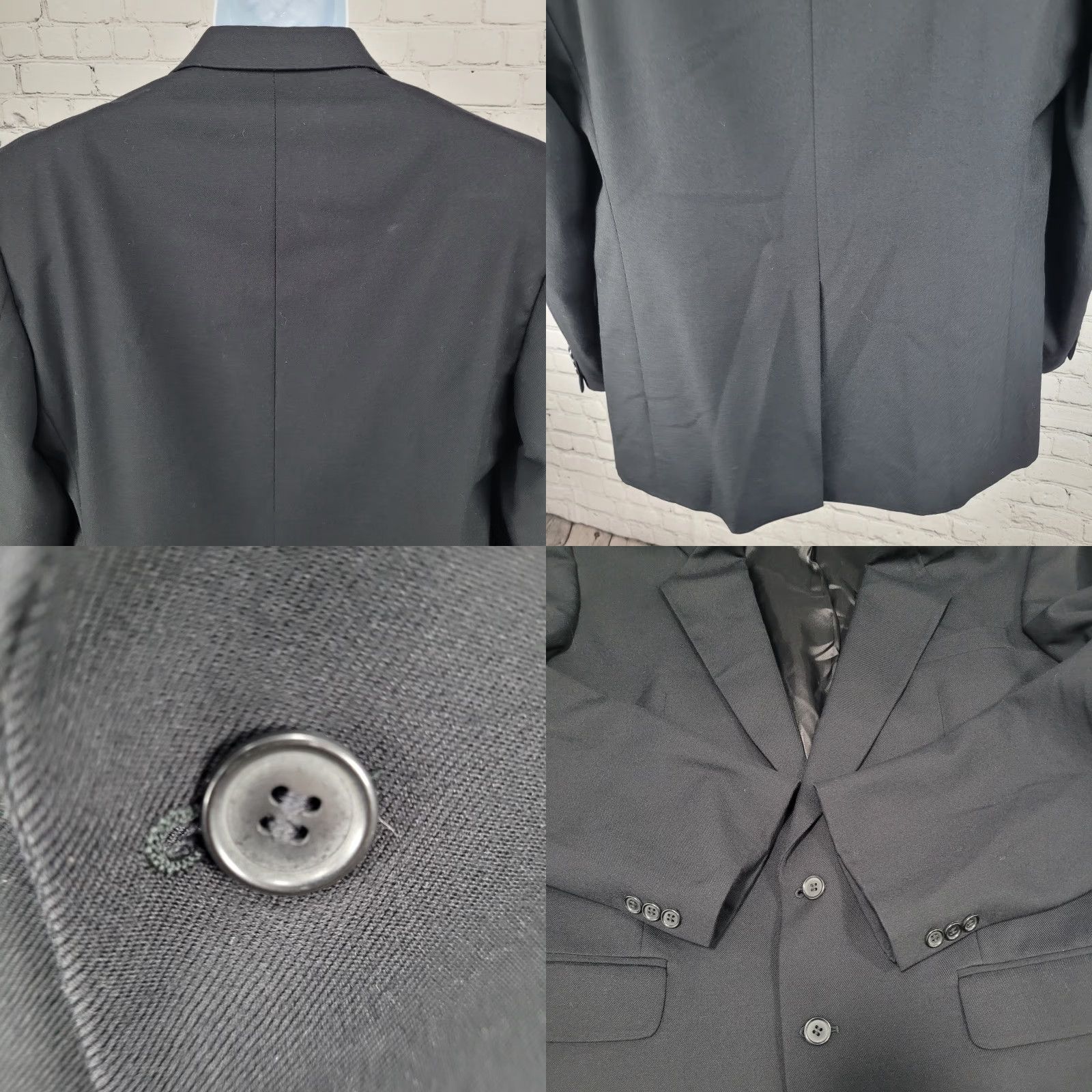 Vintage VINTAGE Alexandre Black 2 Button Single Vented Notch Blazer Sport Coat 42R Men Blazer Wool Solid 2 Piece 3-Button Sleeves Regular UK Mens Size 42R - 8 Thumbnail