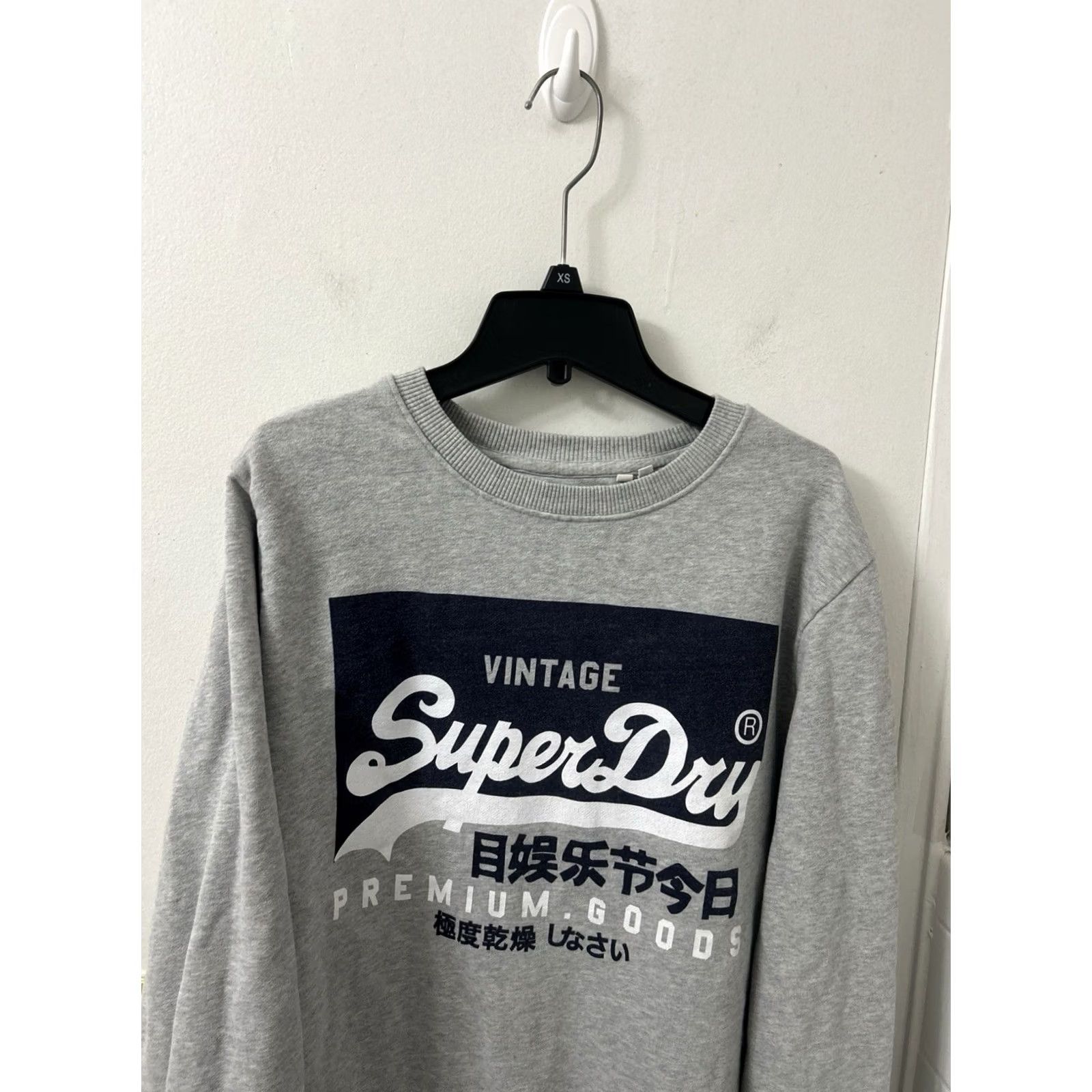 Superdry VINTAGE Superdry Sweatshirt Crewneck Mens XL Gray Pullover L/S Premium Goods Logo Graphic Print Size US XL / EU 56 / 4 - 2 Thumbnail