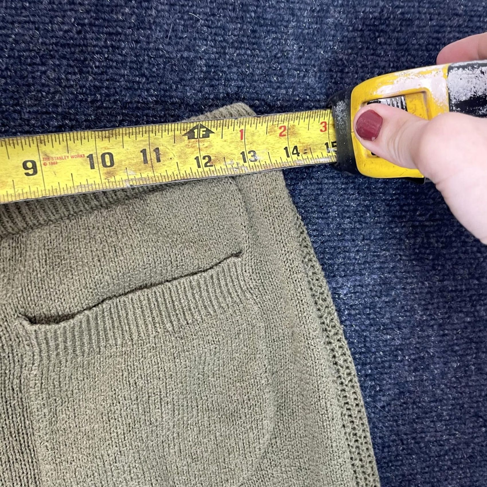 Vintage Auden Pants Womens Medium Green Knit Lounge Drawstring Wide Leg Back Pocket Size 32" / US 10 / IT 46 - 6 Thumbnail