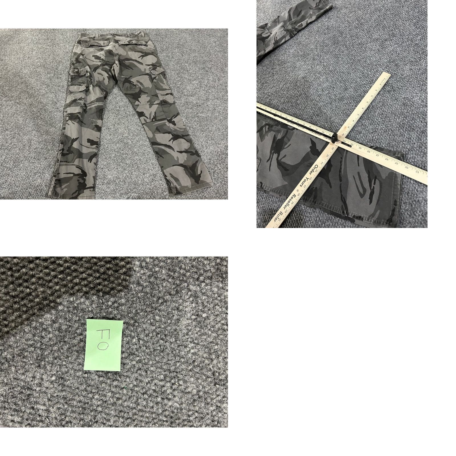 Wrangler VINTAGE? No. Wait avoid extra. Title: Wrangler Cargo Pants Mens 34x30 Gray Camo Regular Taper Tactical Utility Cargo Pants Mens 34 Gray Size US 34 / EU 50 - 8 Thumbnail