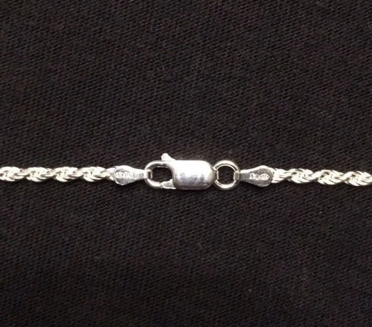 Other Solid Silver Chain Rope Chain 20in 2mm 925 Italy Size ONE SIZE - 3 Thumbnail