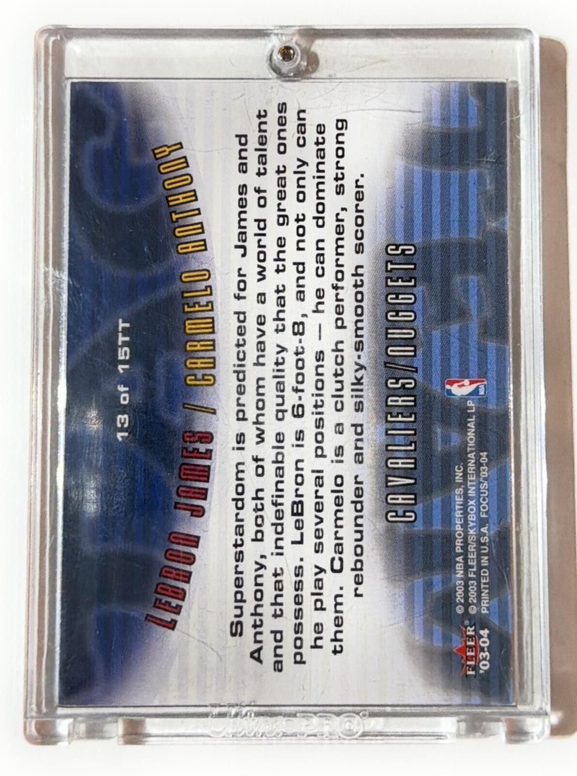 Golf le Fleur 2003 Fleer Focus LeBron James / Carmelo Anthony Rookie #13TT Size ONE SIZE - 2 Thumbnail