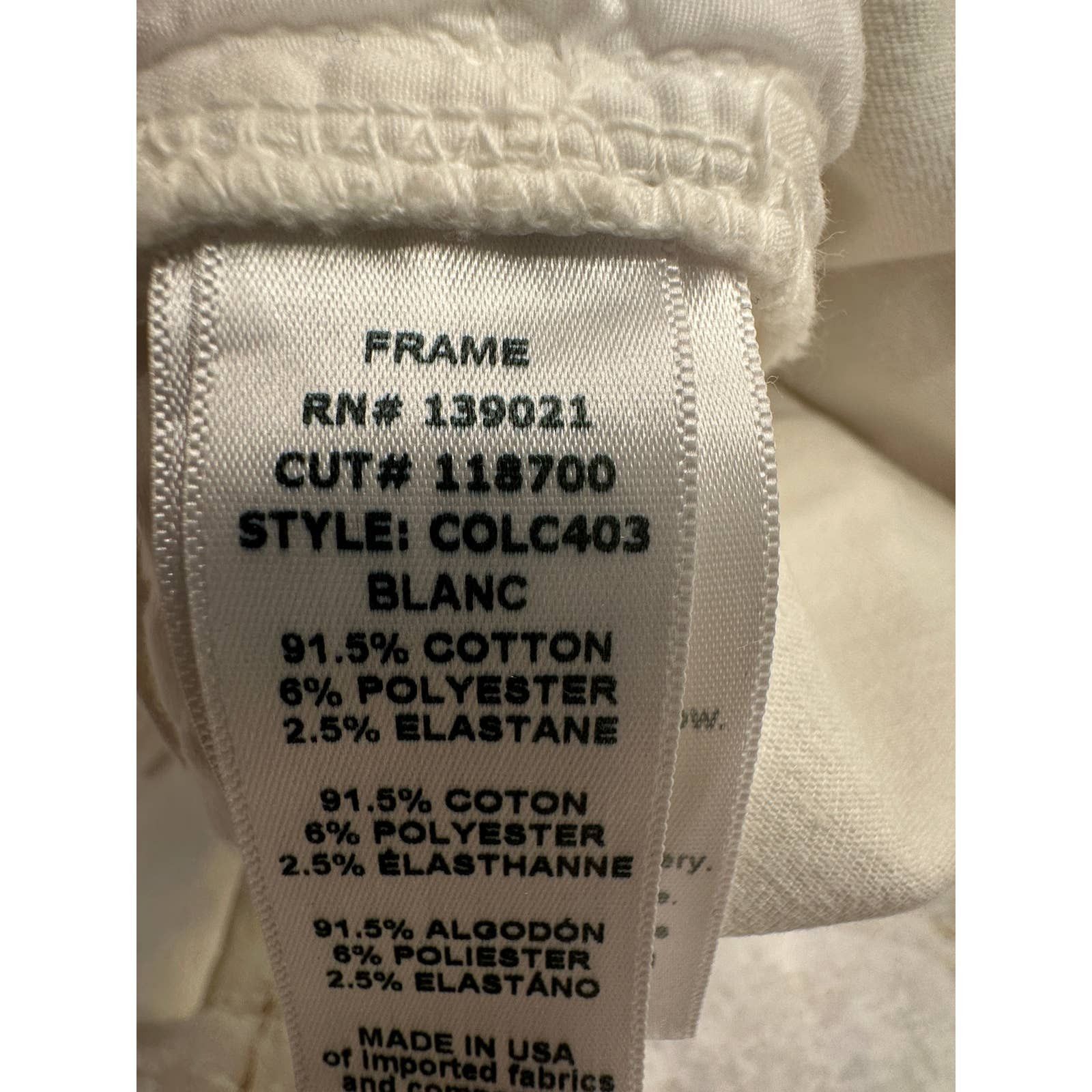 Frame Frame Denim Le Skinny de Jeanne crop -blanc size 24 Size 24" / US 00 / IT 34 - 6 Thumbnail