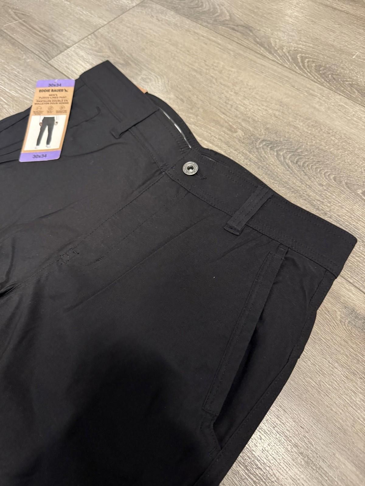 Eddie Bauer Eddie Bauer Men's Rainier Fleece Lined Pants Black 30x34 Size US 30 / EU 46 - 2 Thumbnail