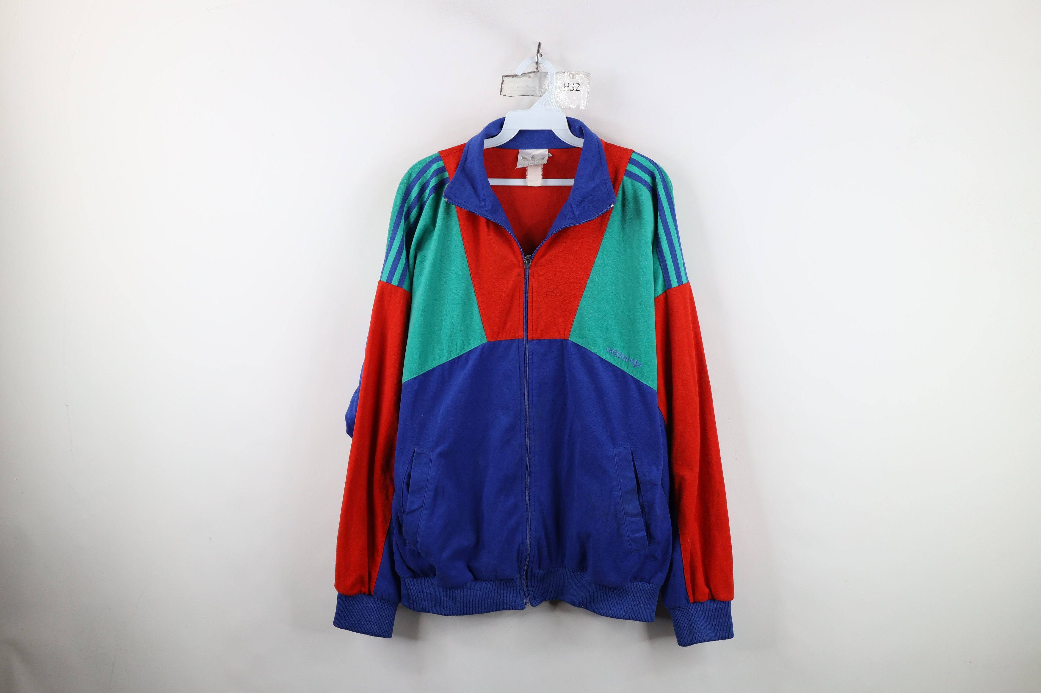 Vintage 80s 90s Adidas Block Velour Velvet Track Jacket