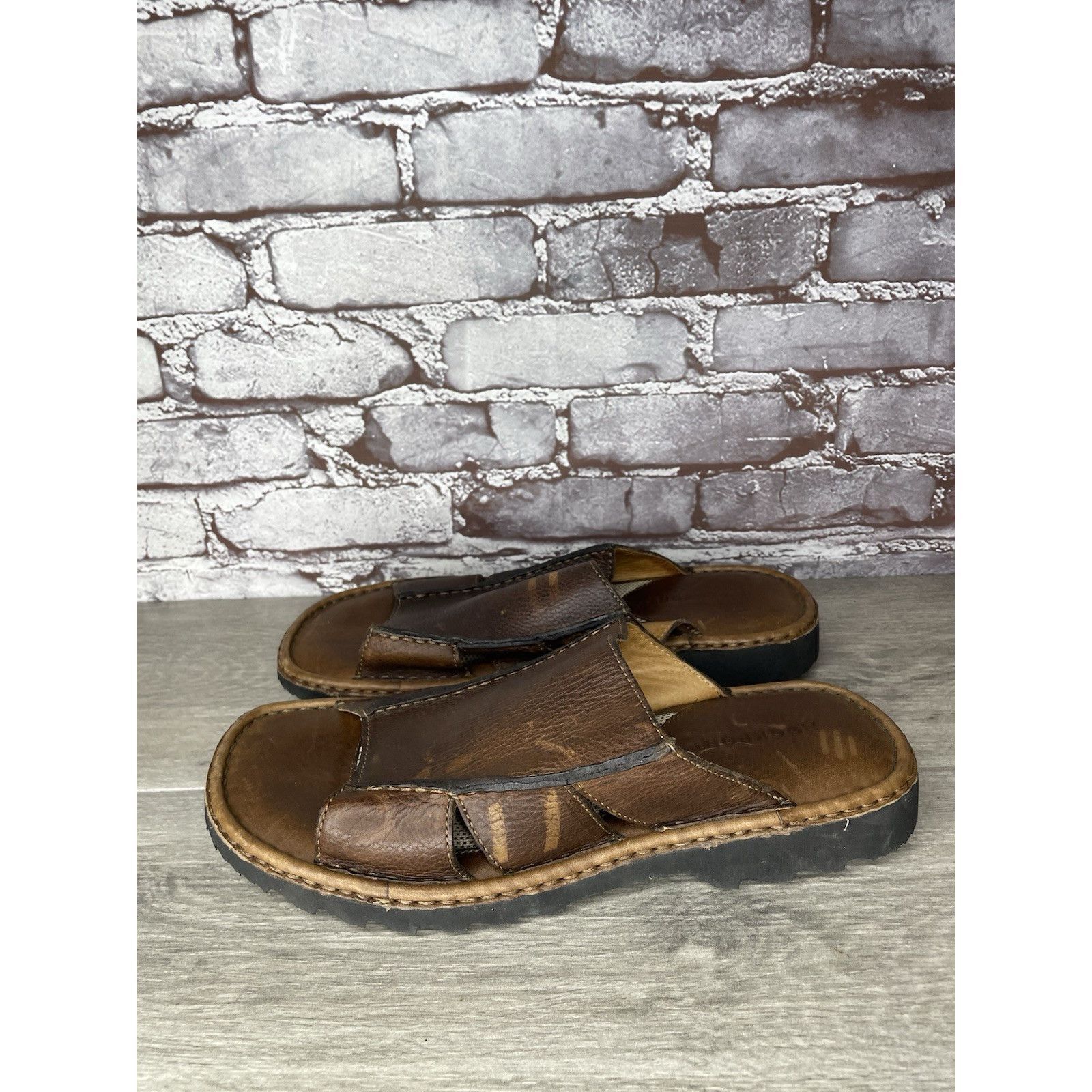 Rockport Rockport Brown Leather Cushion Open Toe Casual Slides Sandal Size US 11 / EU 44 - 18 Thumbnail