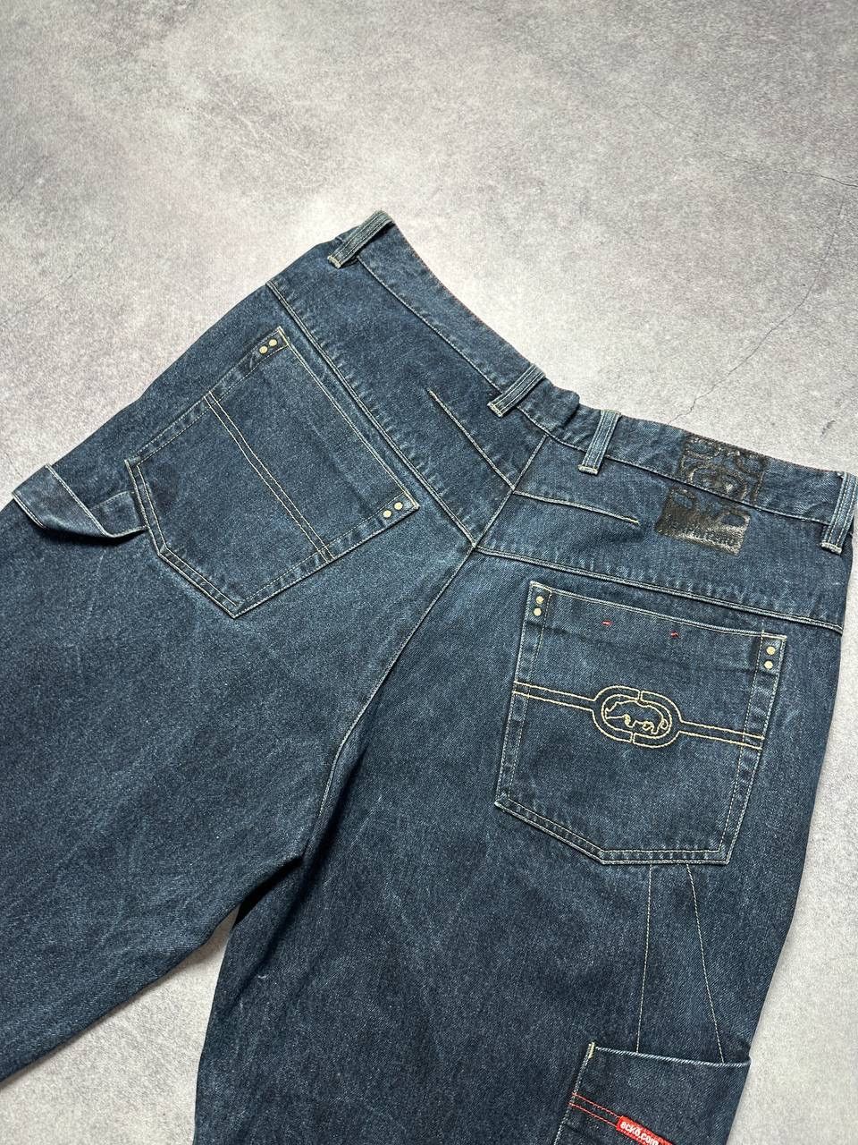 Ecko Unltd. × Japanese Brand × Vintage Vintage 90s Ecko Unltd Rhinoceros Carpenter Denim Shorts Rap Size US 40 / EU 56 - 5 Thumbnail