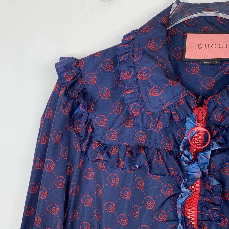 Gucci Gucci Double Glogo full print blue zipper jacket 2502-Nexta Size US XS / EU 42 / 0 - 3 Thumbnail