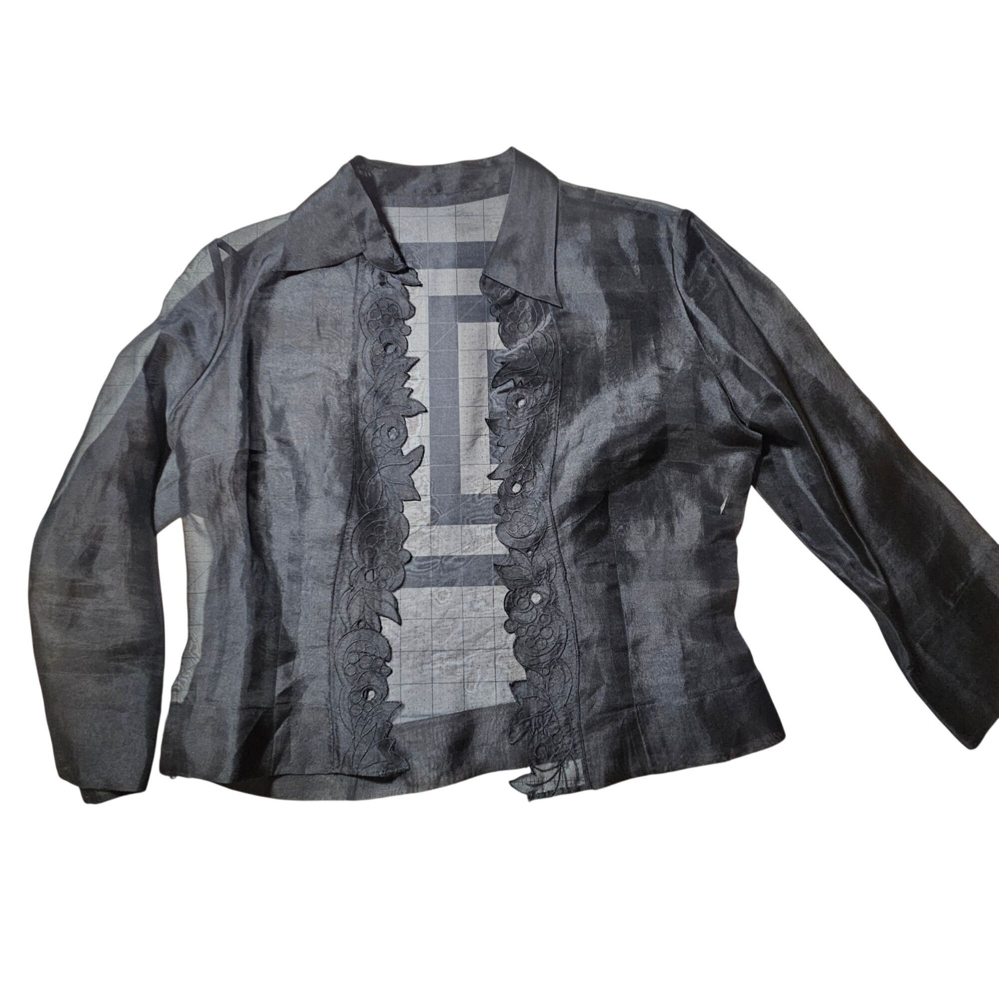 Other Vintage Y2K Sheer Black Embroidered Jacket XS Whimsygoth Fai Size XS / US 0-2 / IT 36-38 - 11 Thumbnail