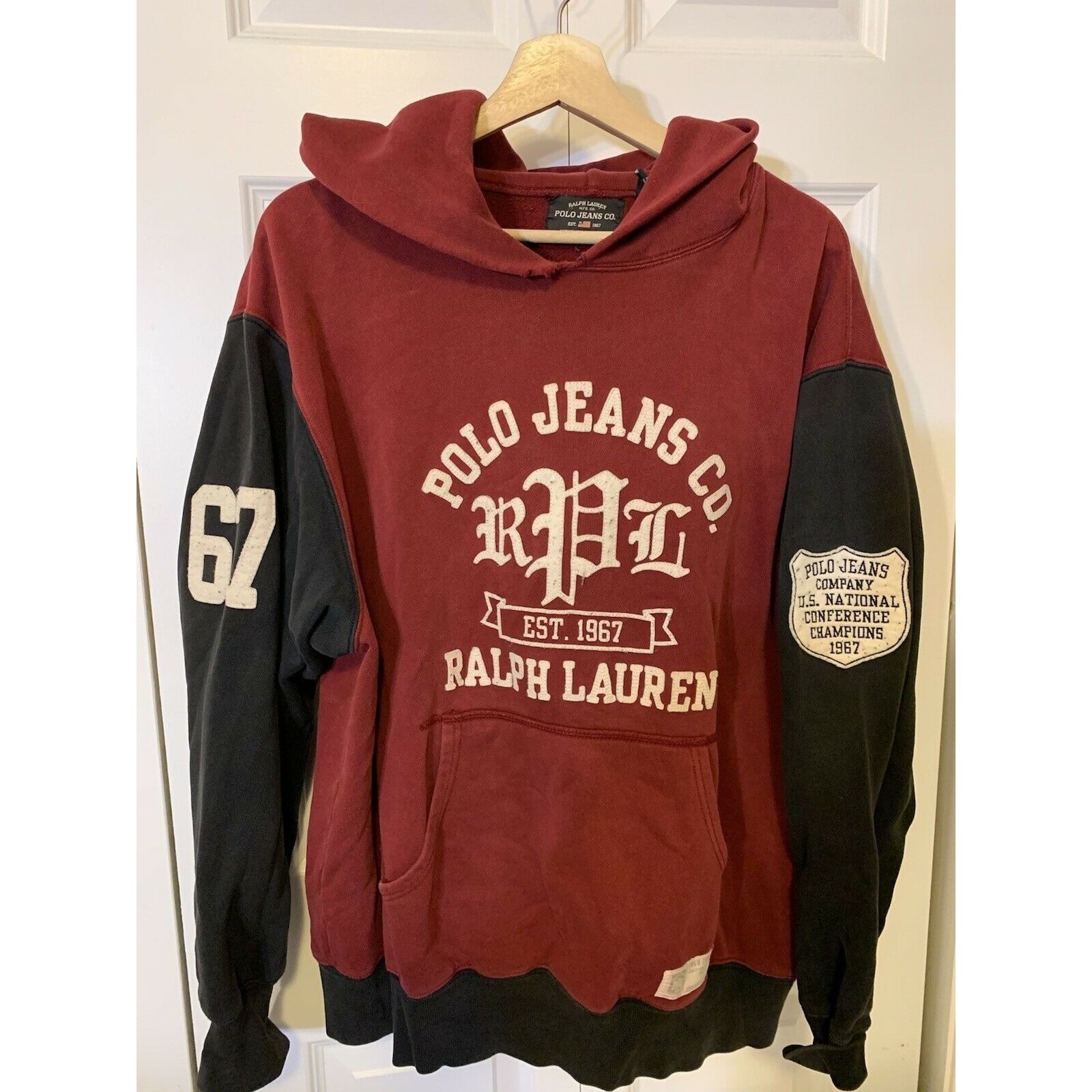 Ralph Lauren Vintage Polo Jeans Co Hoodie Ralph Lauren applique Sz L pock Size US L / EU 52-54 / 3 - 4 Thumbnail