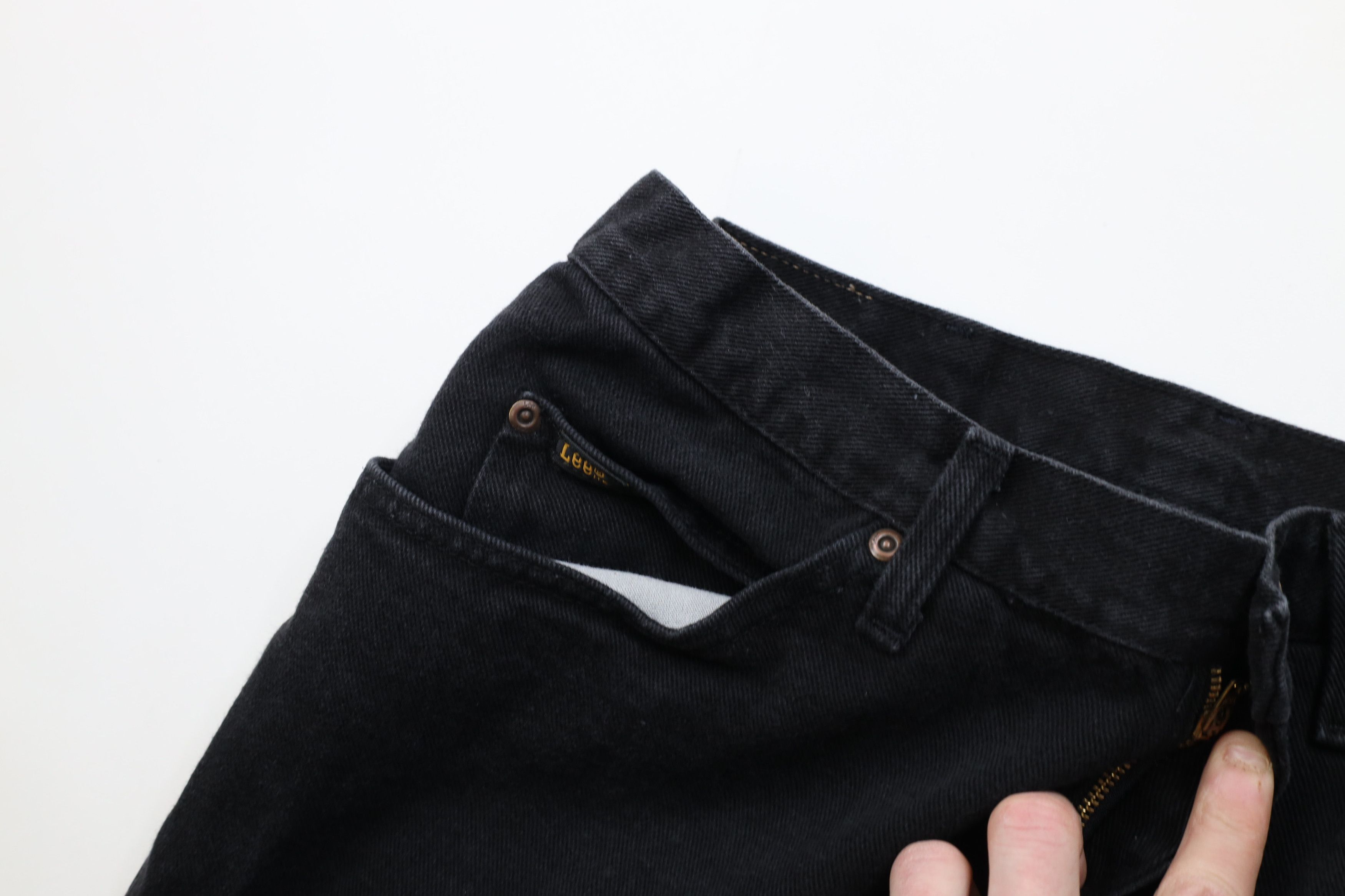 Lee Vintage 90s Lee Faded Straight Leg Denim Jeans Black Cotton Size US 34 / EU 50 - 8 Thumbnail