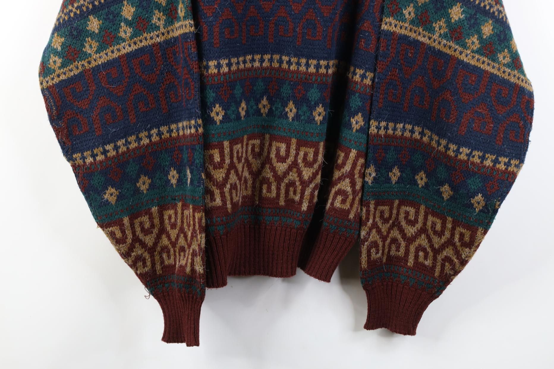 Vintage Vintage 90s Streetwear Geometric Fair Isle Crewneck Sweater Size US XL / EU 56 / 4 - 3 Thumbnail