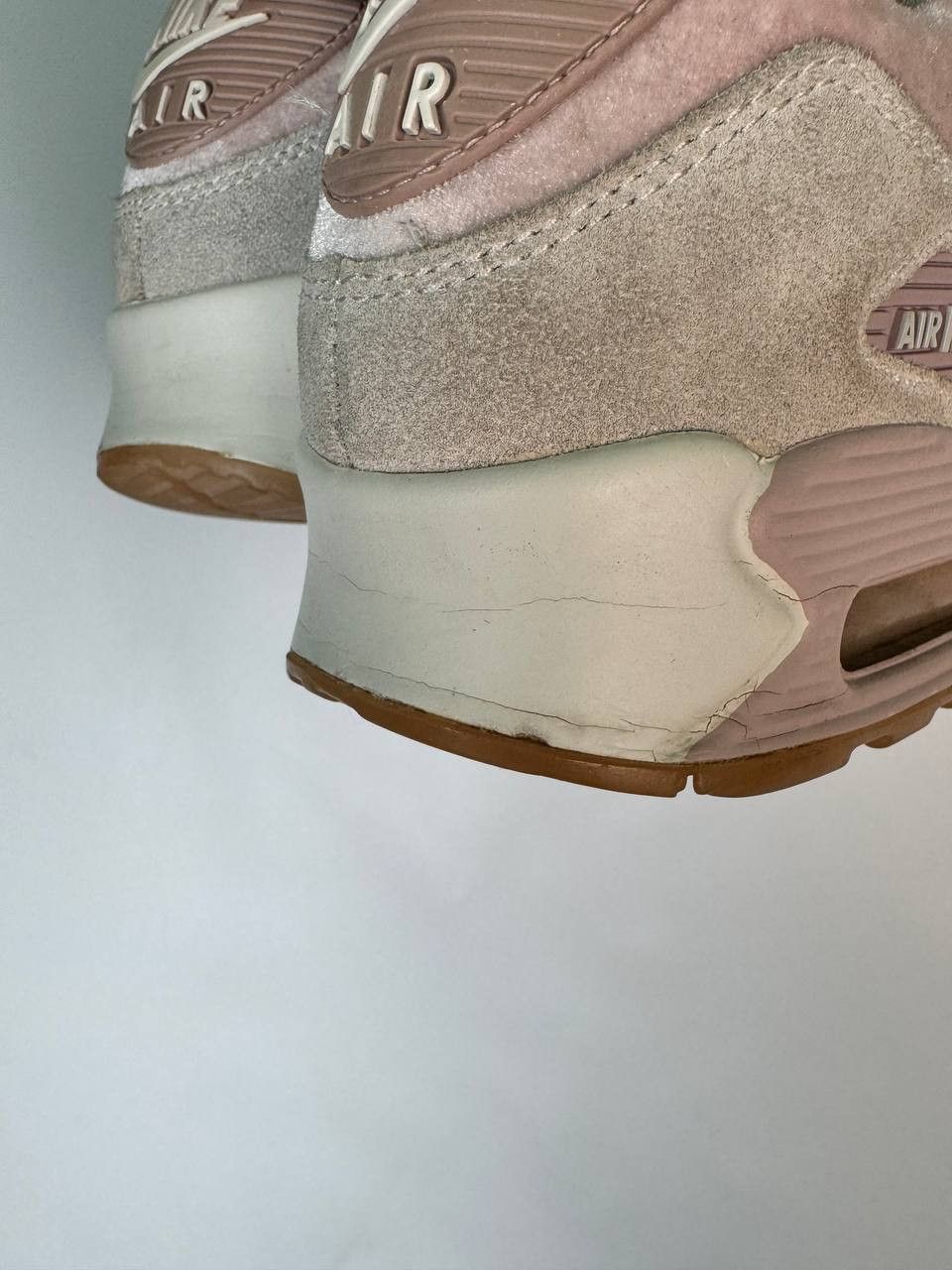 Nike × Vintage Nike Womens Air Max 90 Pink Gray Velvet Sneakers Shoes Size US 8 / IT 38 - 8 Thumbnail
