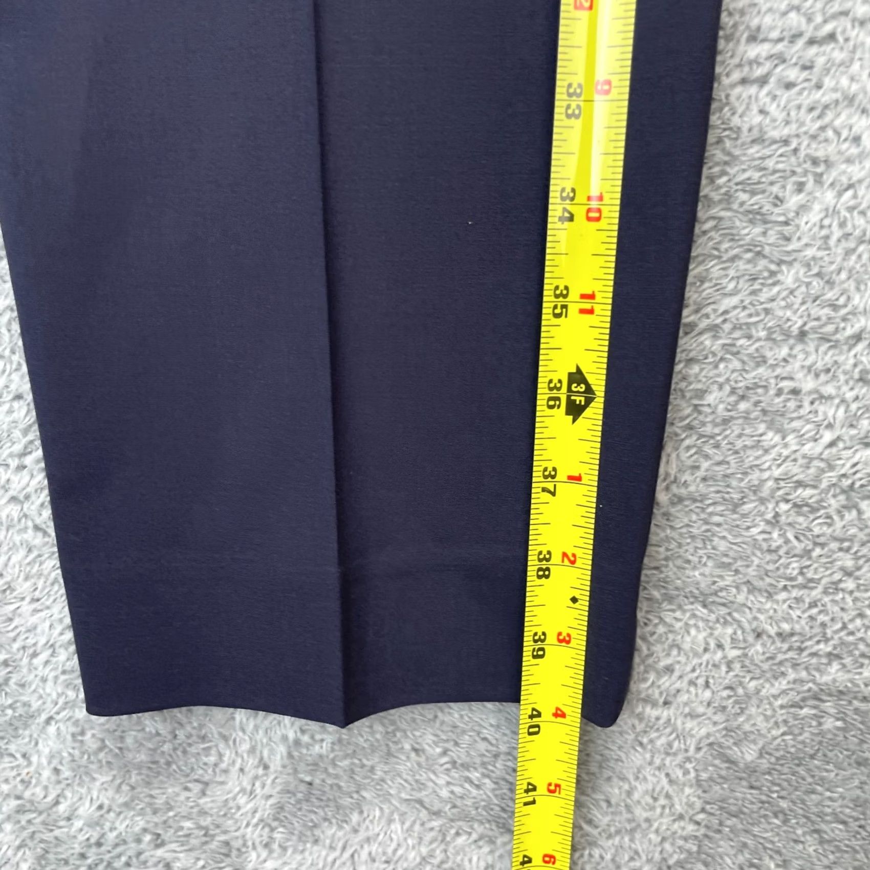Vintage Lafayette 148 New York Pants Womens 18 Blue Virgin Wool Blend Tapered Leg Dress Pants Named City Preppy 27 in Inseam Womens Size 28" / US 6 / IT 42 - 7 Thumbnail