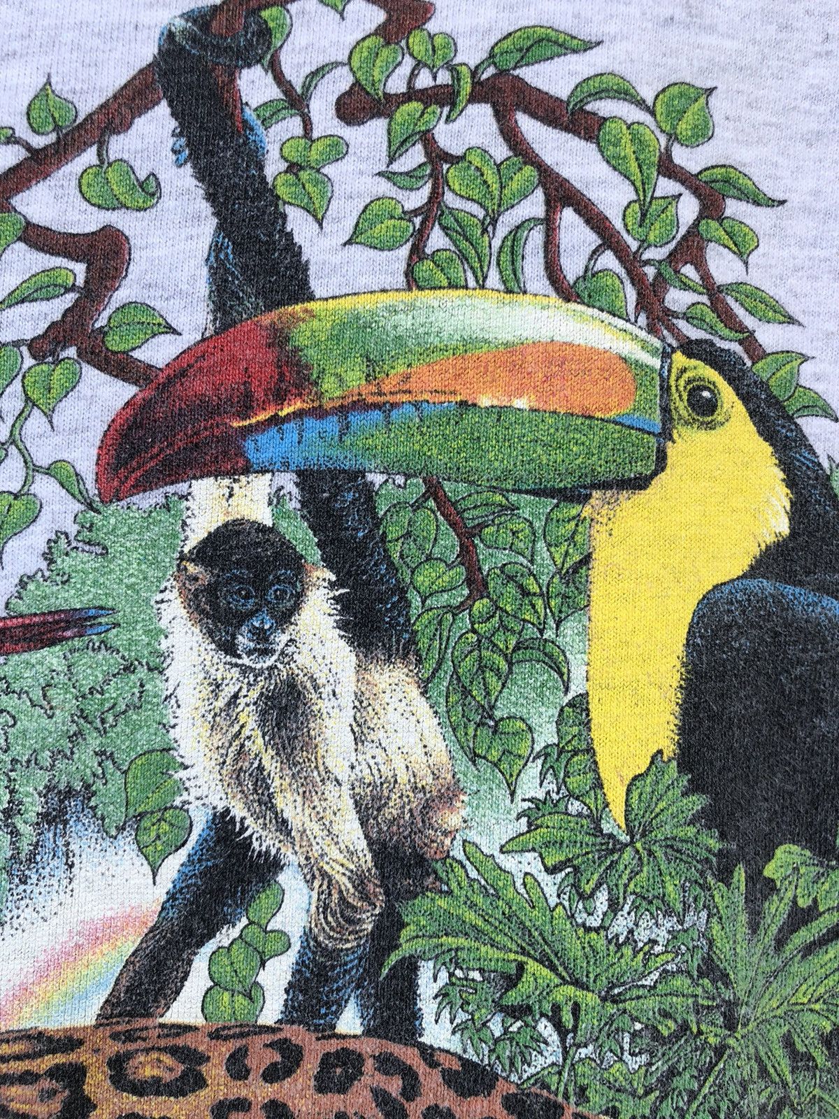Vintage Vintage 90s Habitat Rainforest Animals Nature Mirror Tshirt Size US XL / EU 56 / 4 - 11 Thumbnail