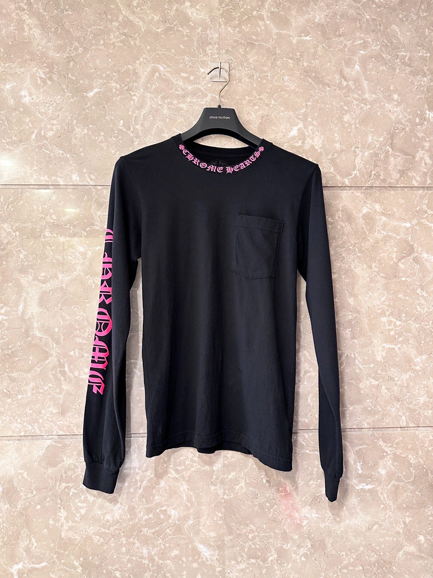 Chrome Hearts Chrome Hearts Black Pink Letter Longsleeve T-shirt Size S / US 4 / IT 40 - 1 Thumbnail
