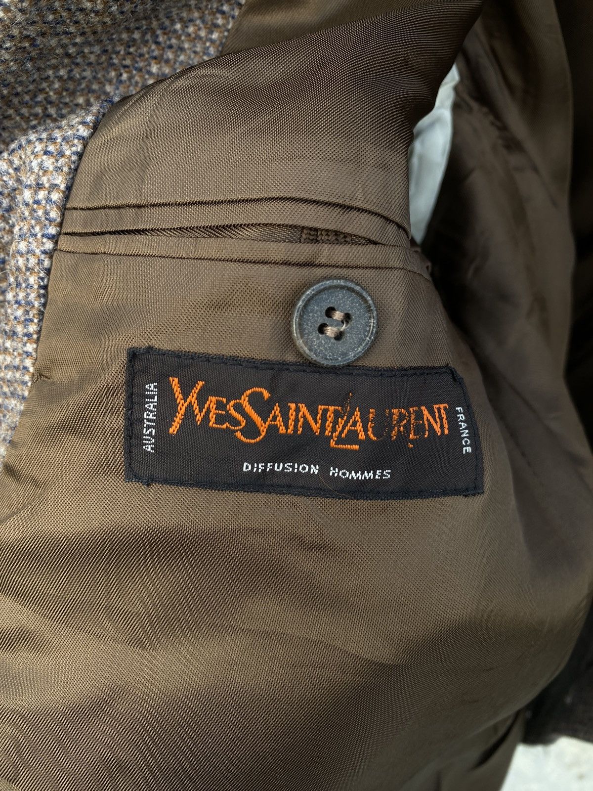 Yves Saint Laurent Vintage Yves Saint Laurent Diffusion Hommes Wool Blazer Size 42R - 7 Thumbnail