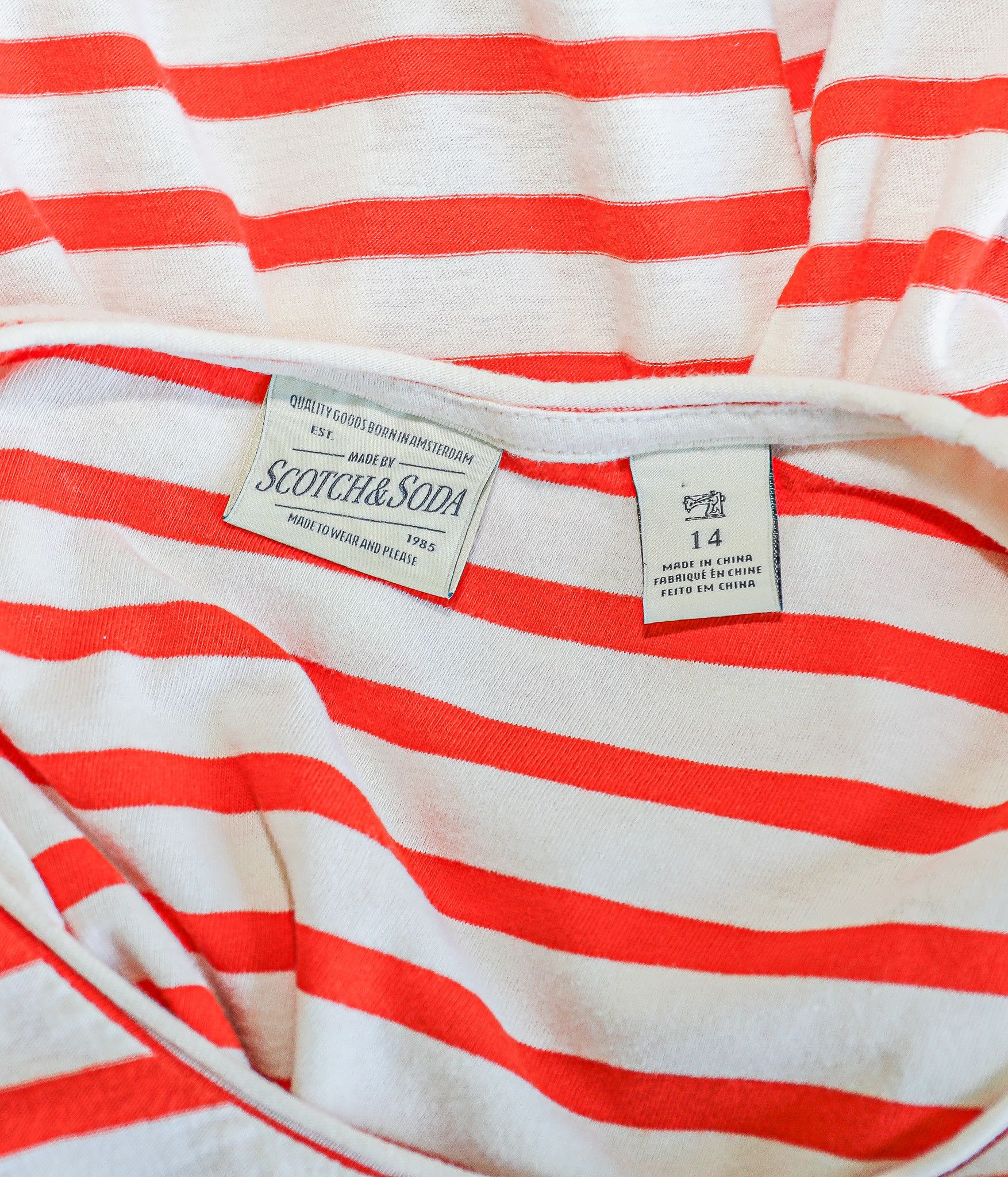 Scotch & Soda Scotch & Soda Orange Striped Long Sleeve Top Size Medium Size M / US 6-8 / IT 42-44 - 3 Thumbnail
