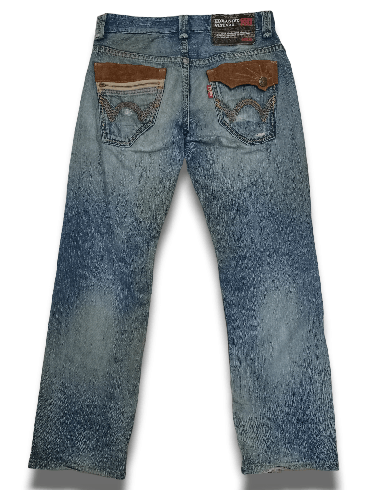 Edwin Exclusive Vintage Edwin XV Mud Wash Patchwork Loose Jeans Size US 32 / EU 48 - 2 Thumbnail