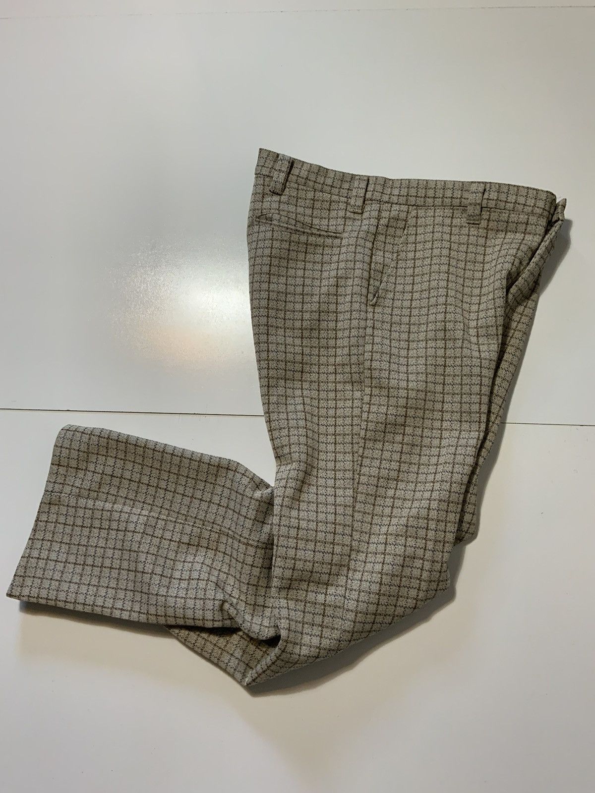 Vintage VTG 70s Double Knit Polyester Mod Atomic Flare Leisure Pants Size US 32 / EU 48 - 2 Thumbnail