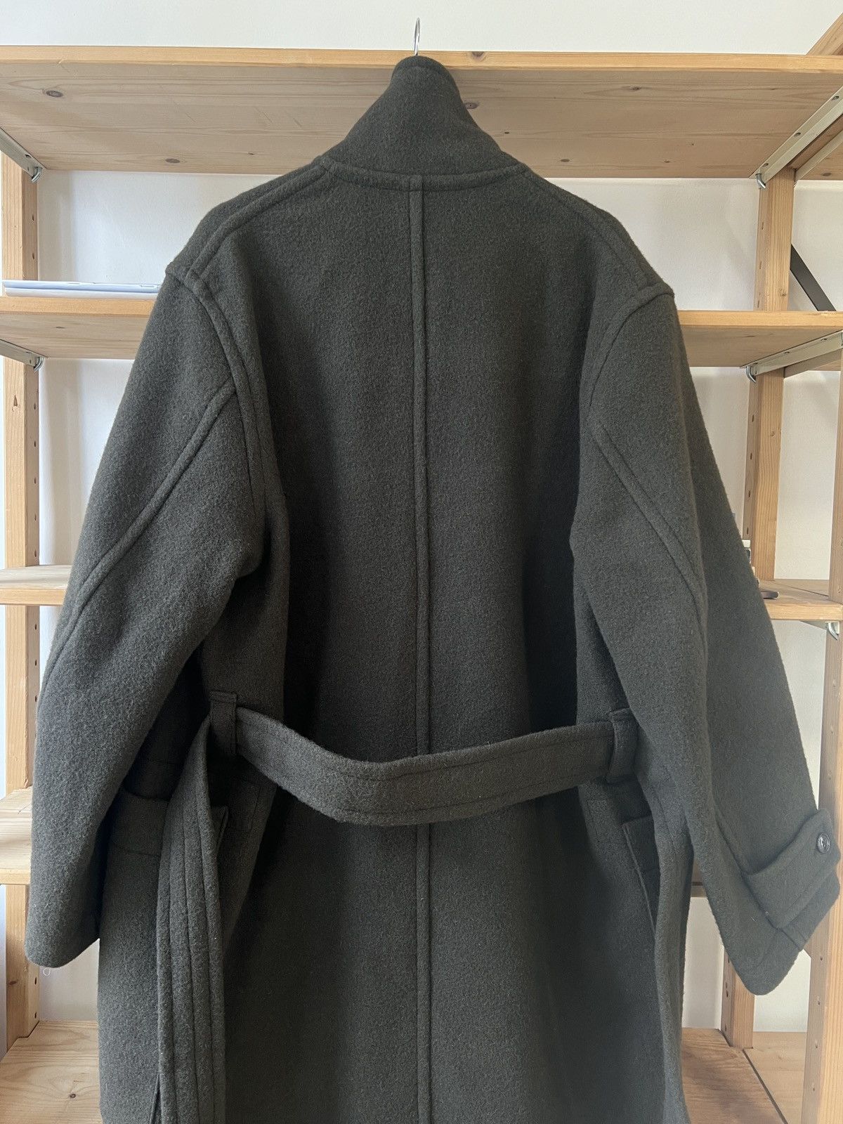 FW22 Lemaire Wrap Coat - Pewter Green