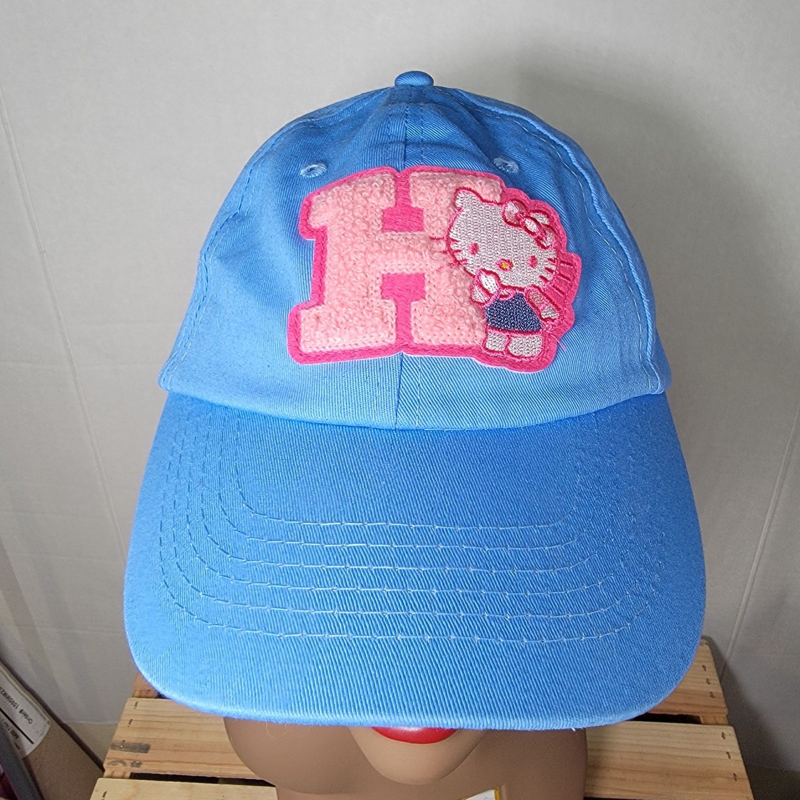 Other Hello Kitty Adjustable Blue Adult Ballcap Pink "H" Size ONE SIZE - 1 Thumbnail