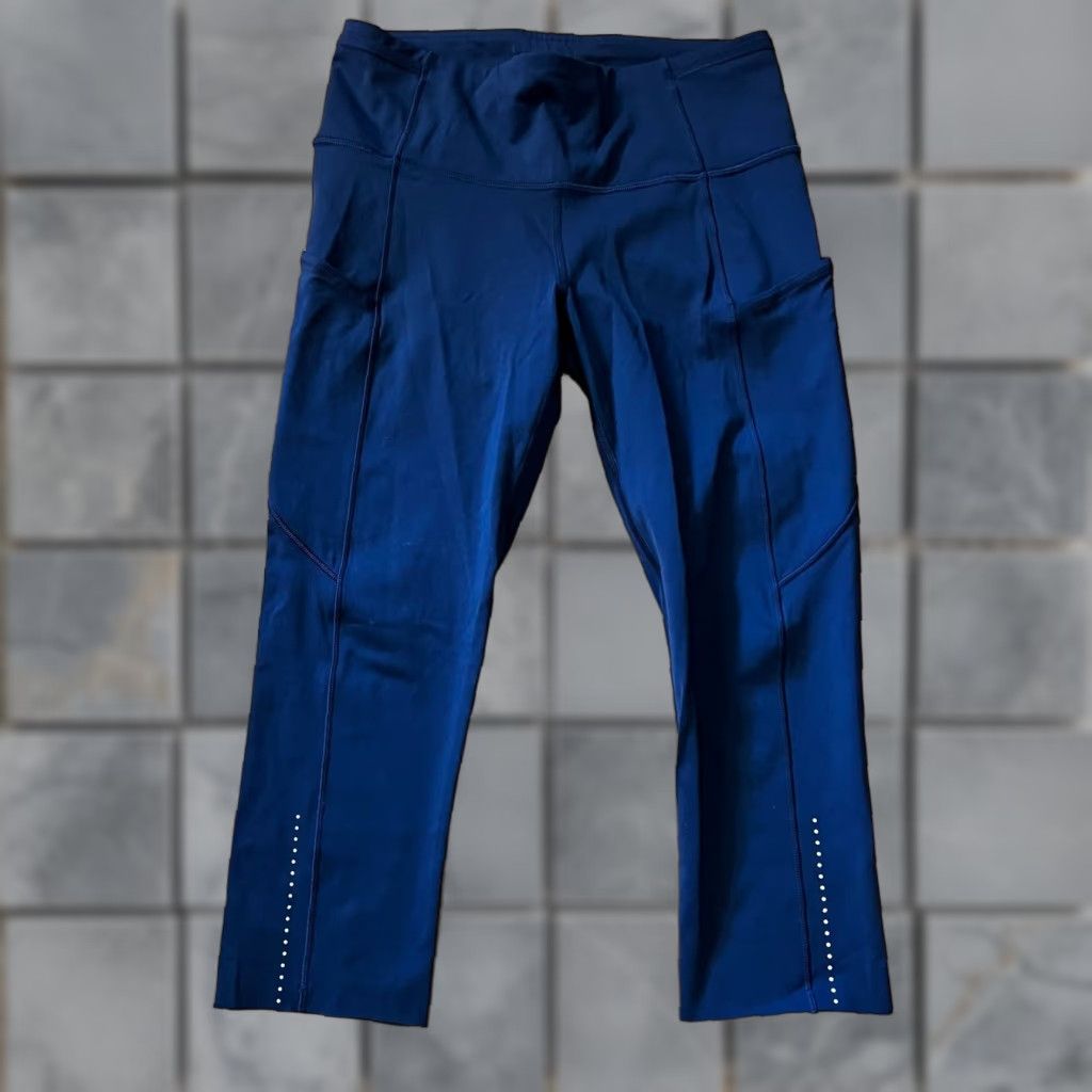 Lululemon Lululemon Leggings Womens 6 Fast Free Crop Blue Nulux W6AS5S Pockets - Crop, Leggings, Blue, 6, Women Size 28" / US 6 / IT 42 - 1 Thumbnail