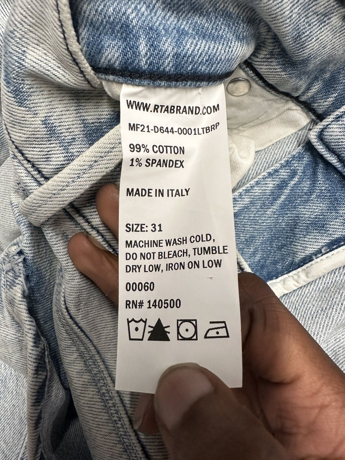 Rta RTA Rest In Peace/Power Light Blue Denim Jeans Size 31 Size US 31 - 5 Thumbnail