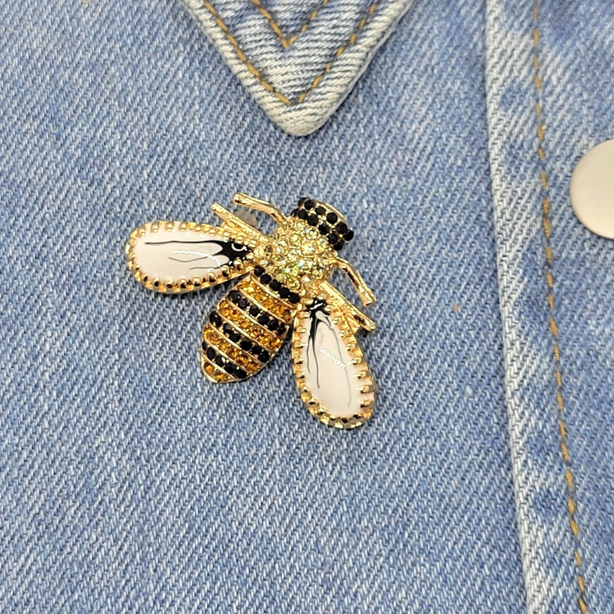 Other ⭐Elegant Large Gold Crystal Bumble Bee Brooch Pin Insect Jew Size ONE SIZE - 2 Thumbnail