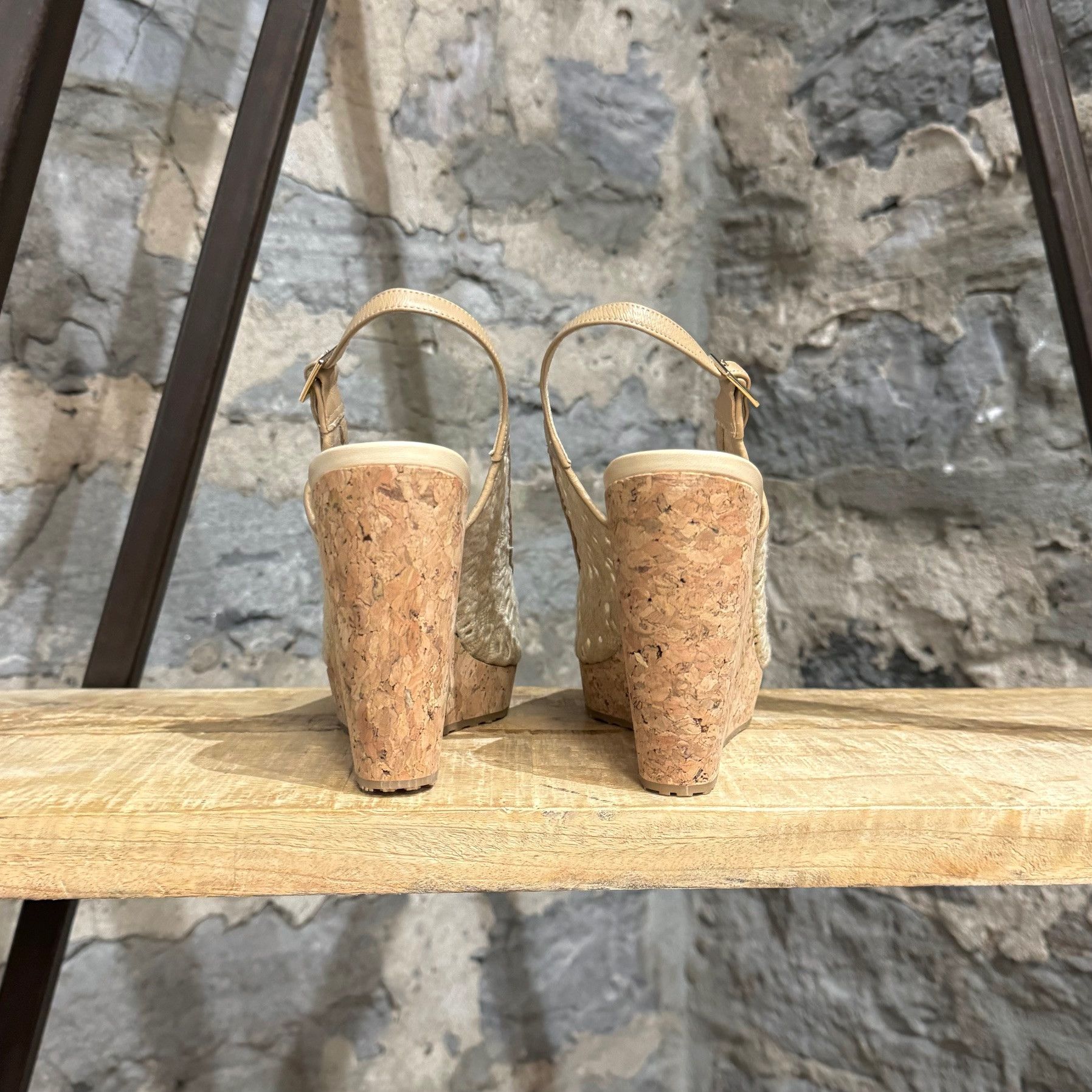 Jimmy Choo Jimmy Choo Prova Floral Embroidered Cork Wedge Sandals Size US 11 / IT 41 - 6 Thumbnail