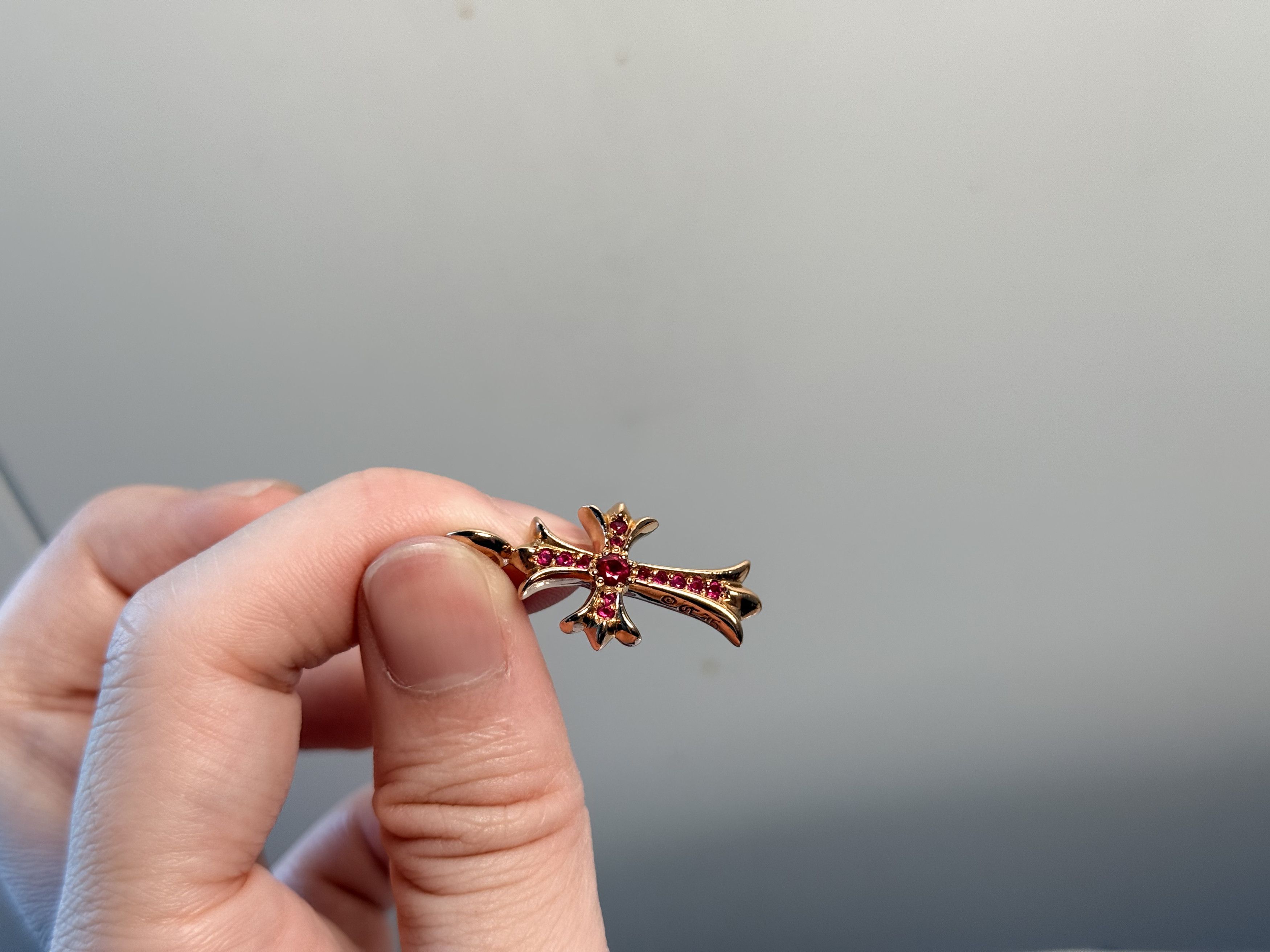 Chrome Hearts Chrome Hearts 22k Tiny Cross with Ruby Size ONE SIZE - 6 Thumbnail