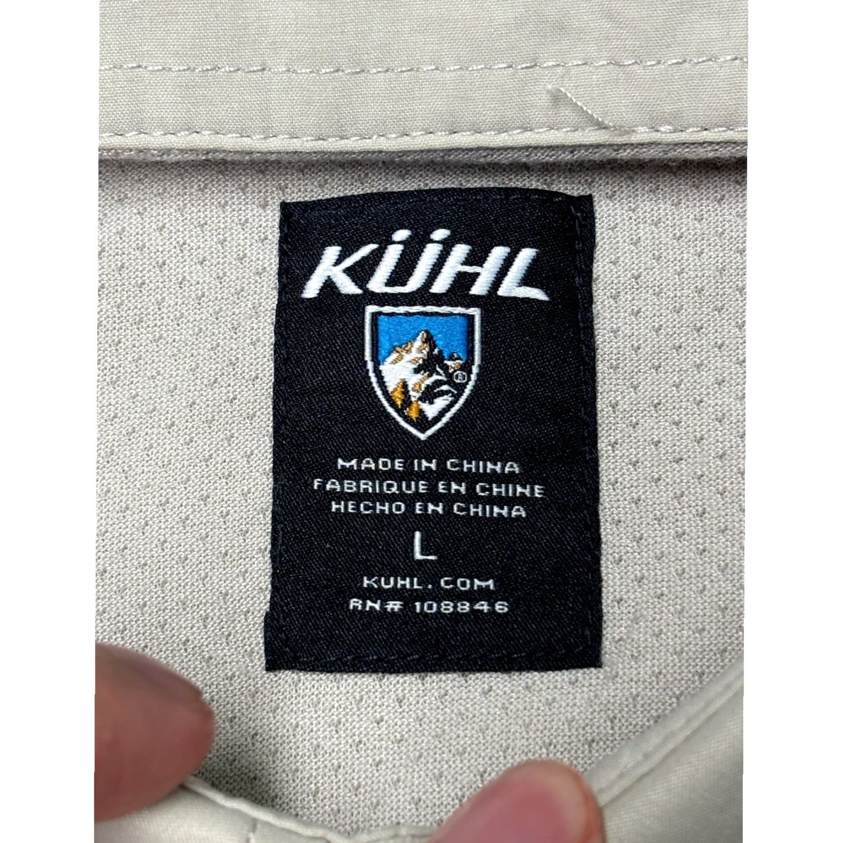 Vintage Kuhl Mens Button Up Shirt Long Sleeve Lightweight Breathable Button-Up Beige Size L Size US L / EU 52-54 / 3 - 4 Thumbnail