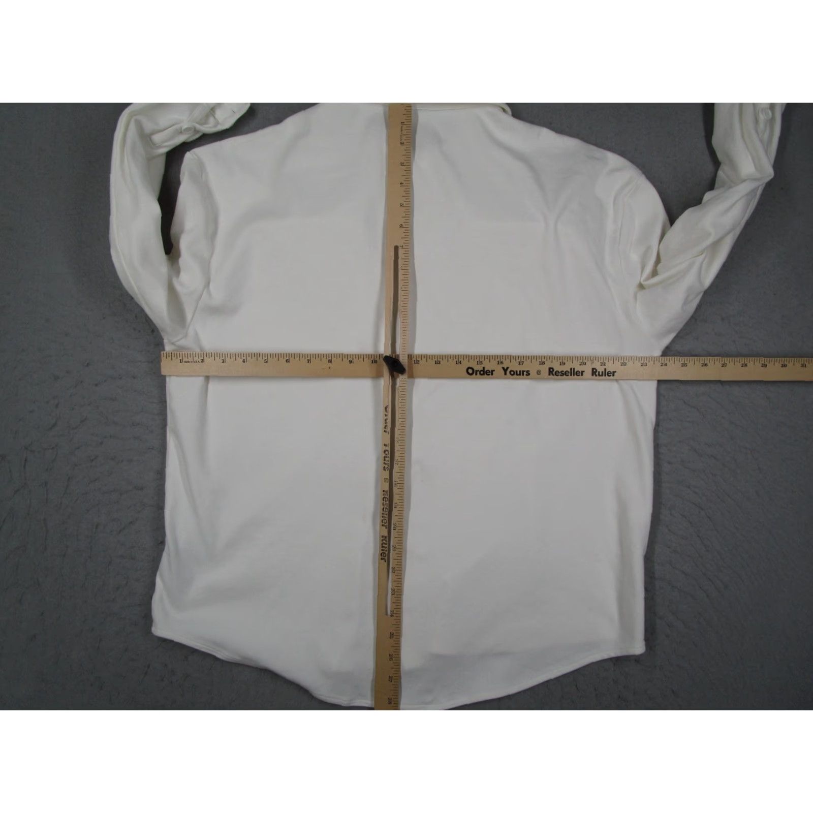 Vintage Allwear Shirt Mens XL White Long Sleeve Button-Front Stretch Organic Cotton Pockets Size US XL / EU 56 / 4 - 7 Thumbnail