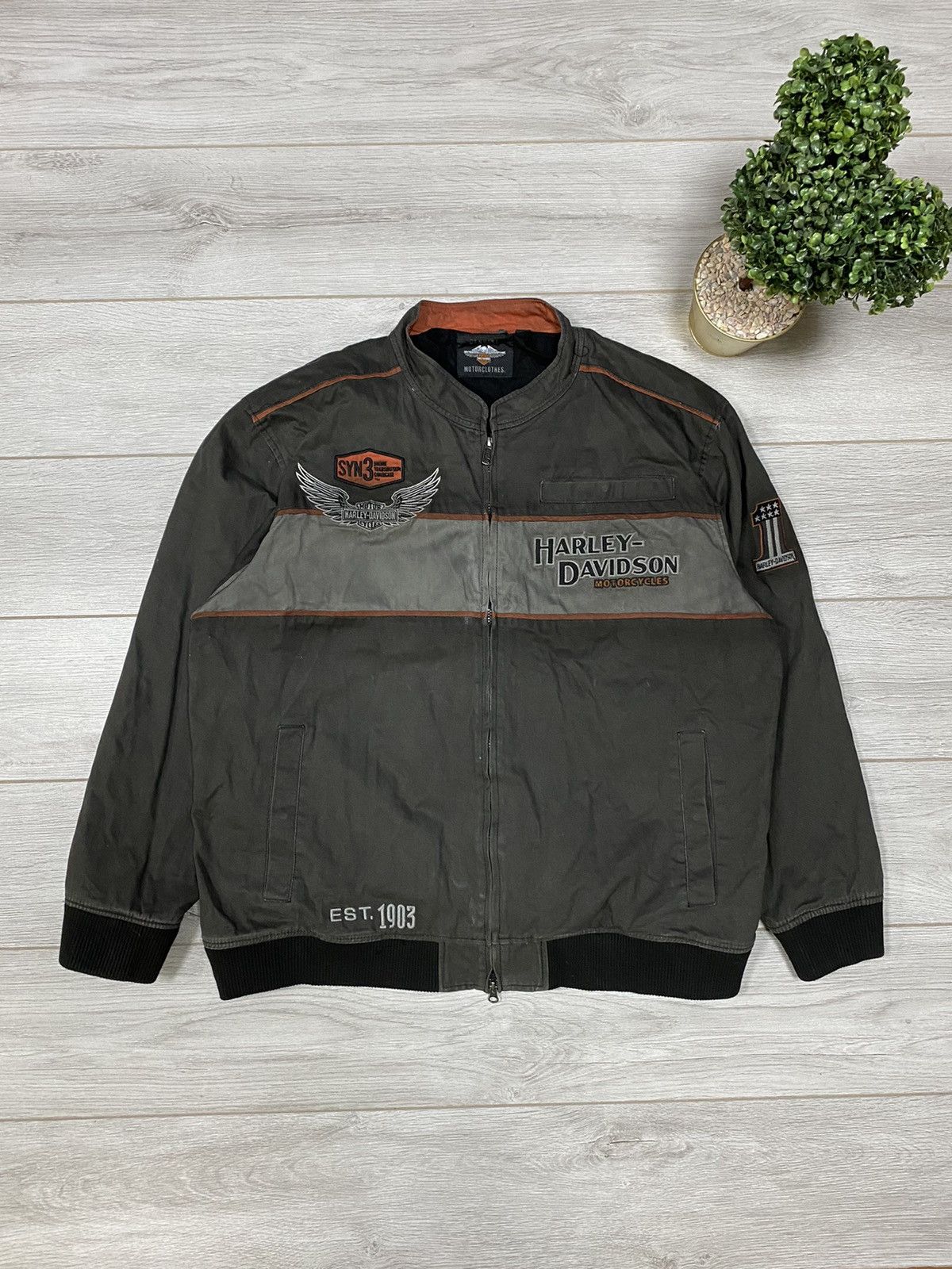 Harley Davidson 3XL vintage big logo jacket zip