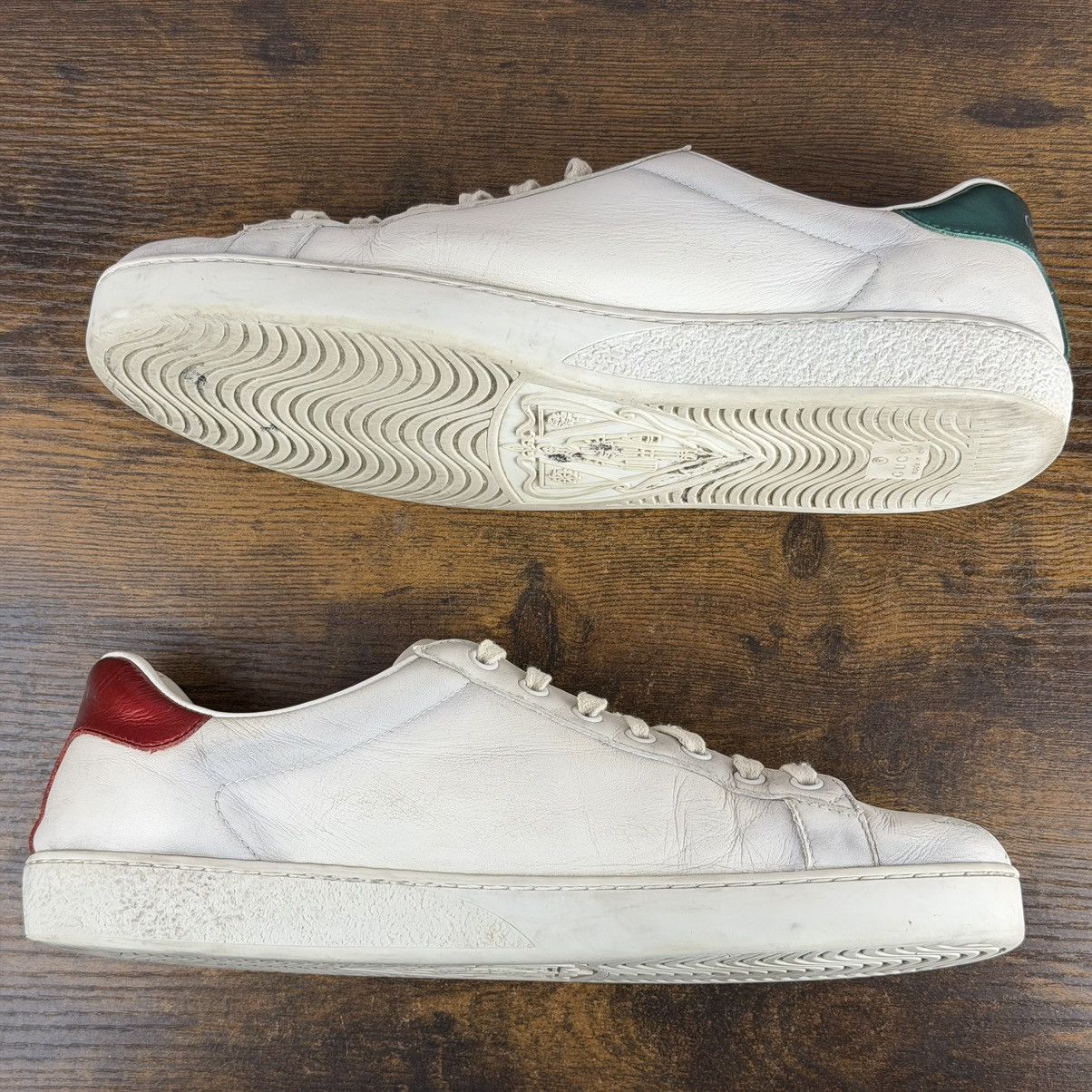 Gucci Gucci Ace Low Blade Distressed White Men Designer Shoe Italy Size US 9.5 / EU 42-43 - 4 Thumbnail