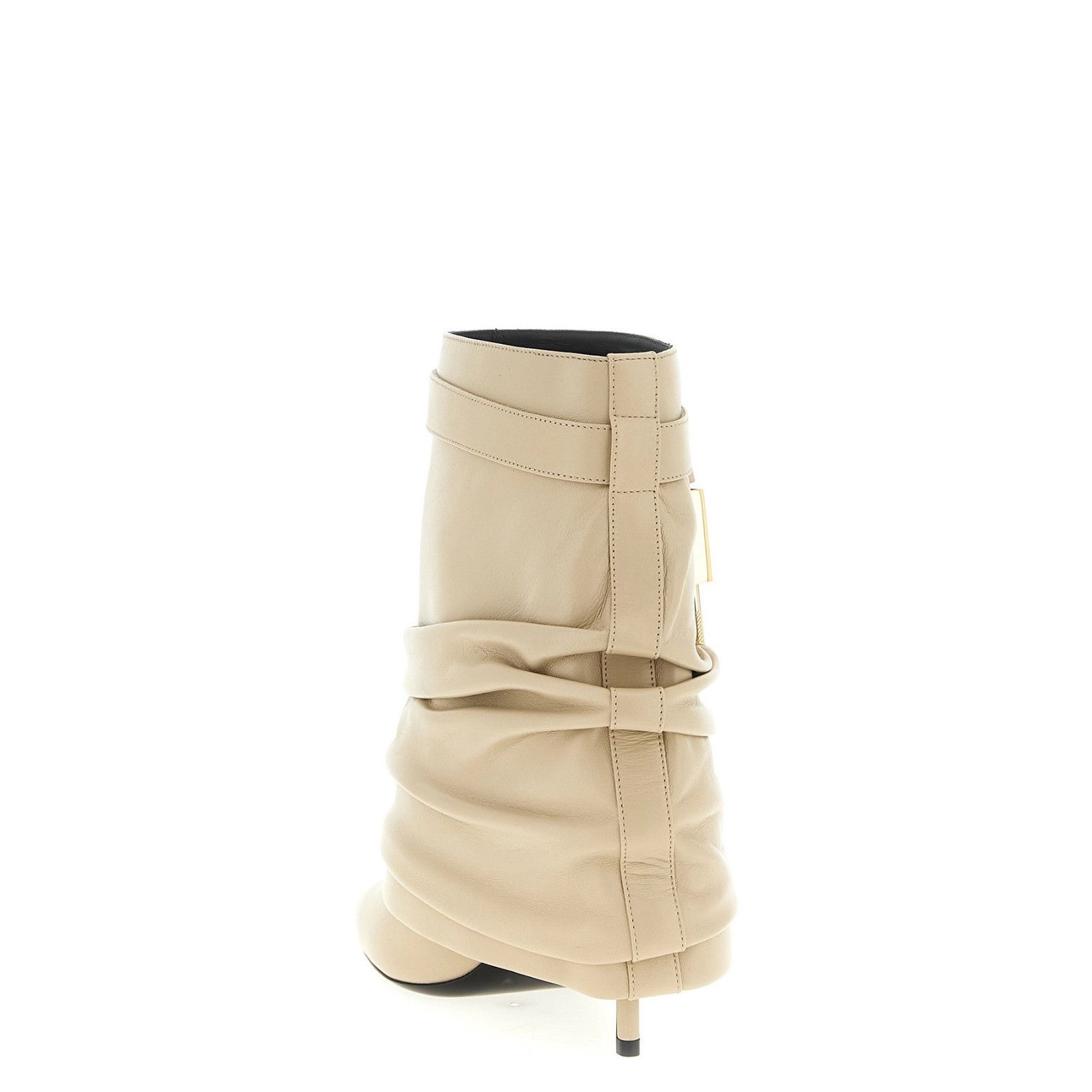 Givenchy GIVENCHY Shark Lock $2190 Ivory Leather 95mm Ankle Boots New Size US 6.5 / IT 36.5 - 4 Thumbnail