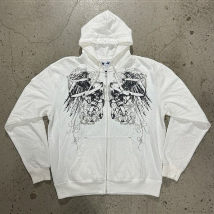 Affliction Vintage Y2K citizen earthSkull & Wings Graphic Zip-Up Hoodie Size US S / EU 44-46 / 1 - 1 Thumbnail
