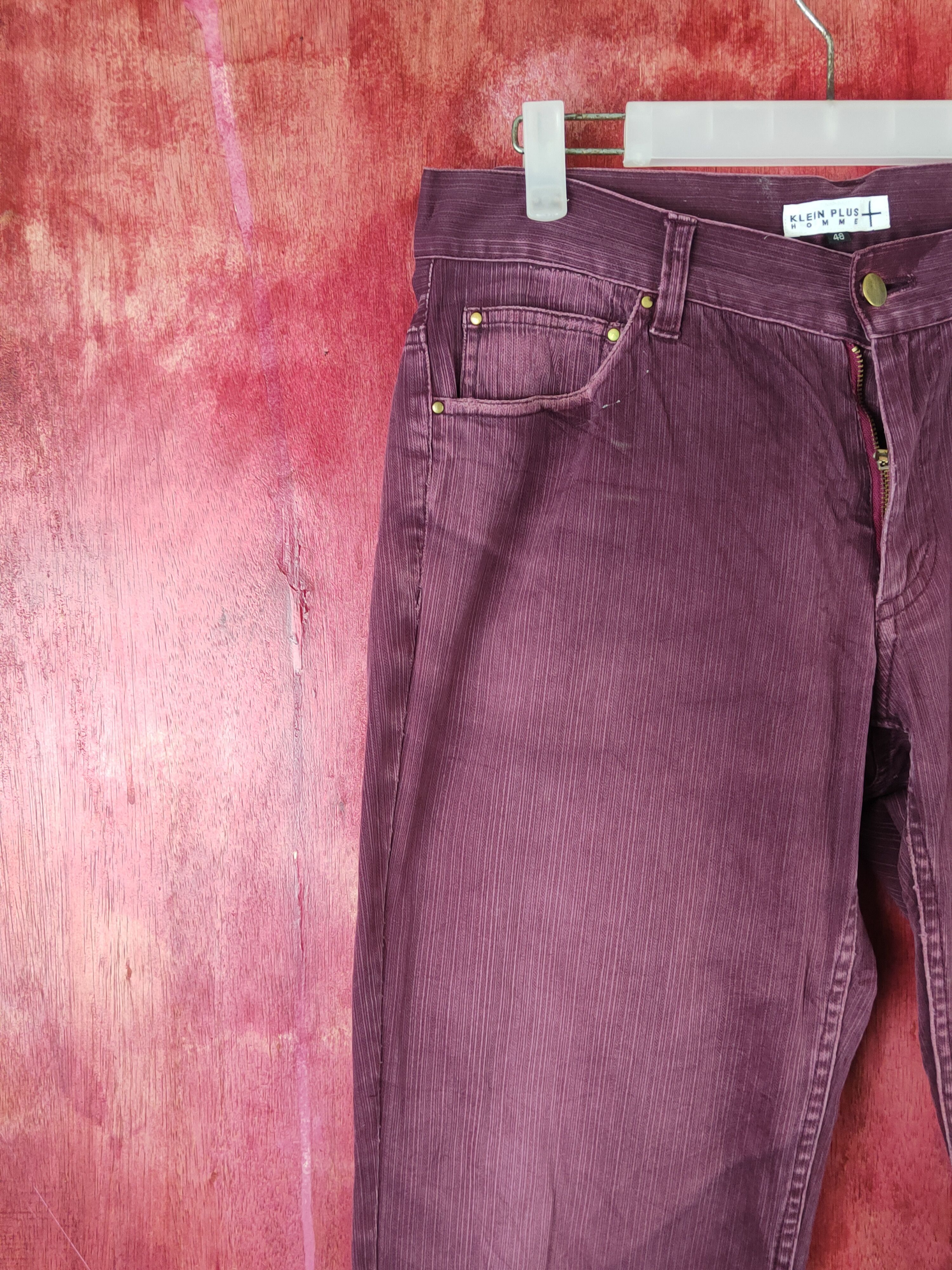 Japanese Brand Klein Plus Homme Purple Faded Multipocket Jeans #S1760 Size 33" - 3 Thumbnail