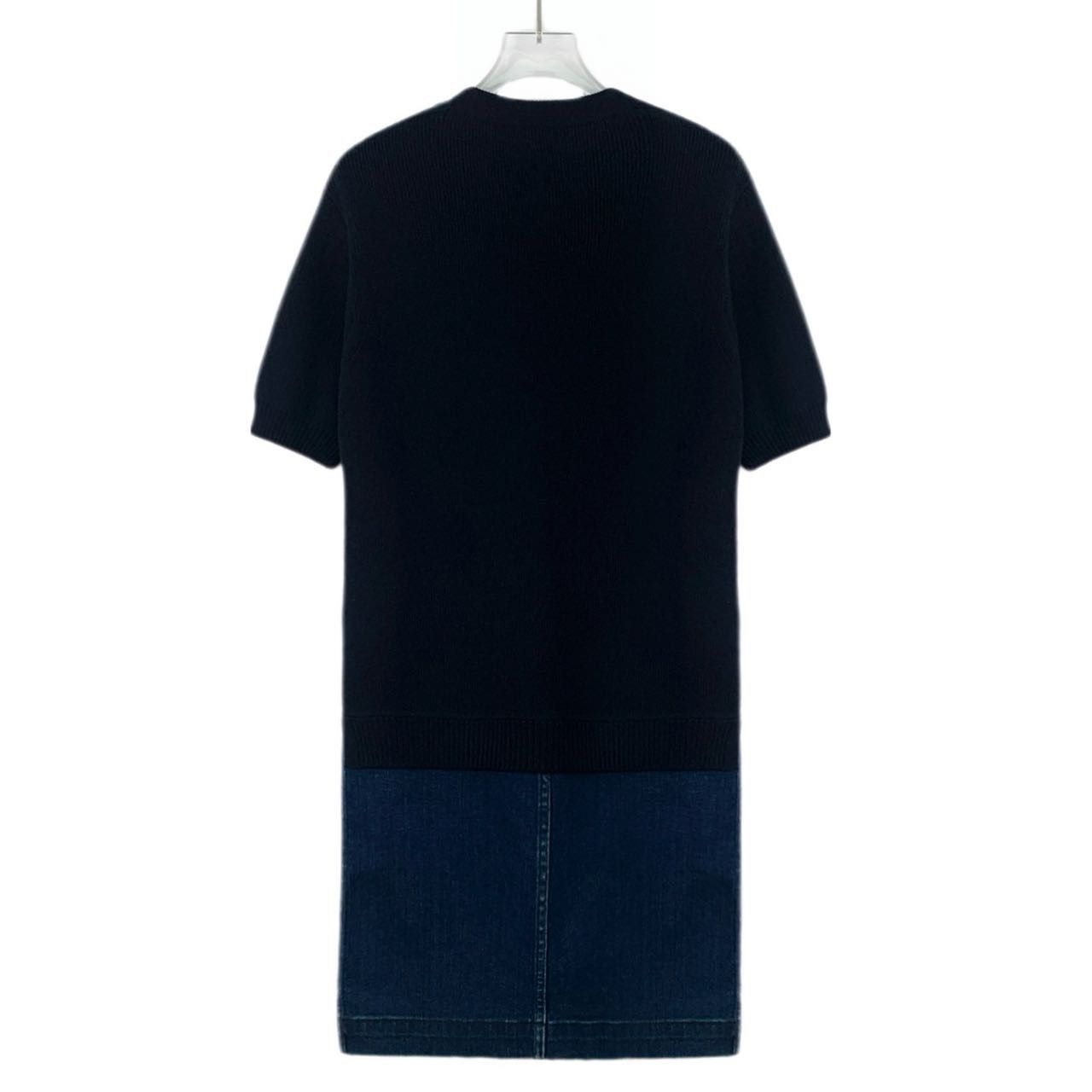 Louis Vuitton Louis Vuitton Short Sleeve Knit Denim Spliced Dress K26WX Size XS / US 0-2 / IT 36-38 - 2 Thumbnail